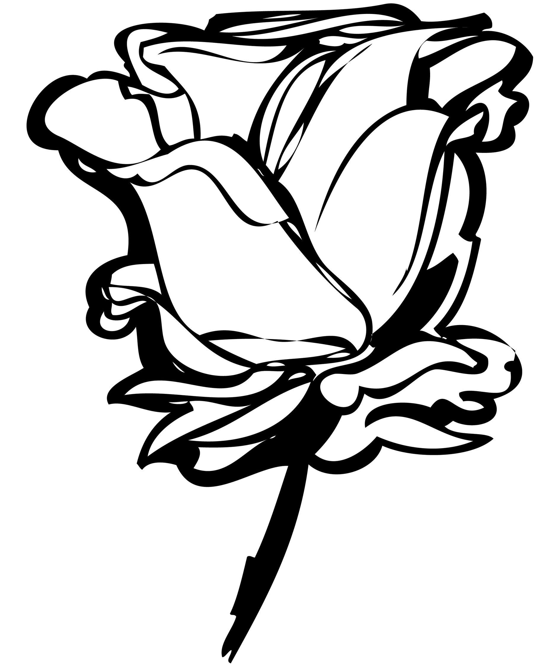 1869x2244 Rose Clipart Black And White