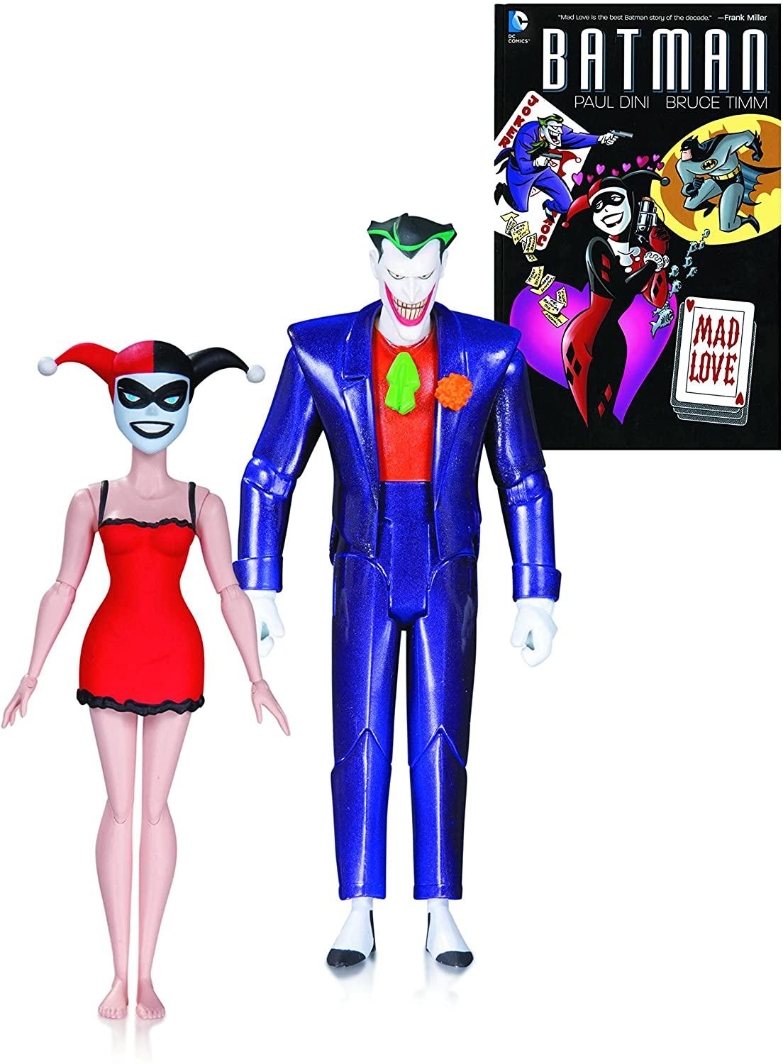 1104x1500 DC Collectibles Batman Animated Series: The Joker & Harley Quinn Mad Love Book & Action Figure (2 Pack): Toys & Games