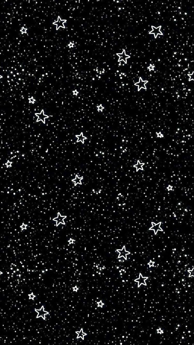 750x1333 iPhone Black Wallpaper Glitter
