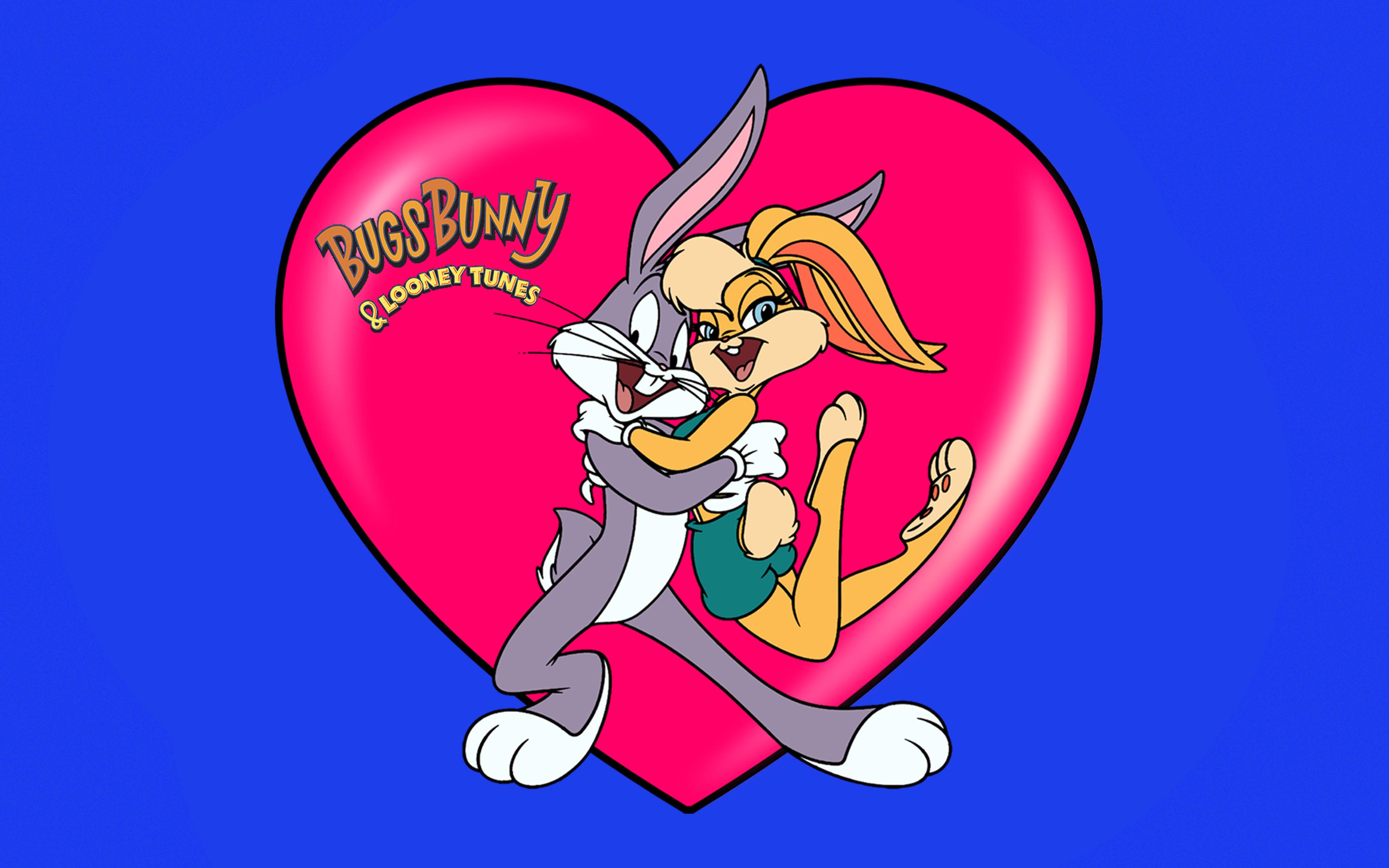 3840x2400 Looney Tunes Bugs Bunny And Lola Bunny Post Card Desktop Wallpaper Background For Mobile Phones Tablet And Pc 3840x2400 :