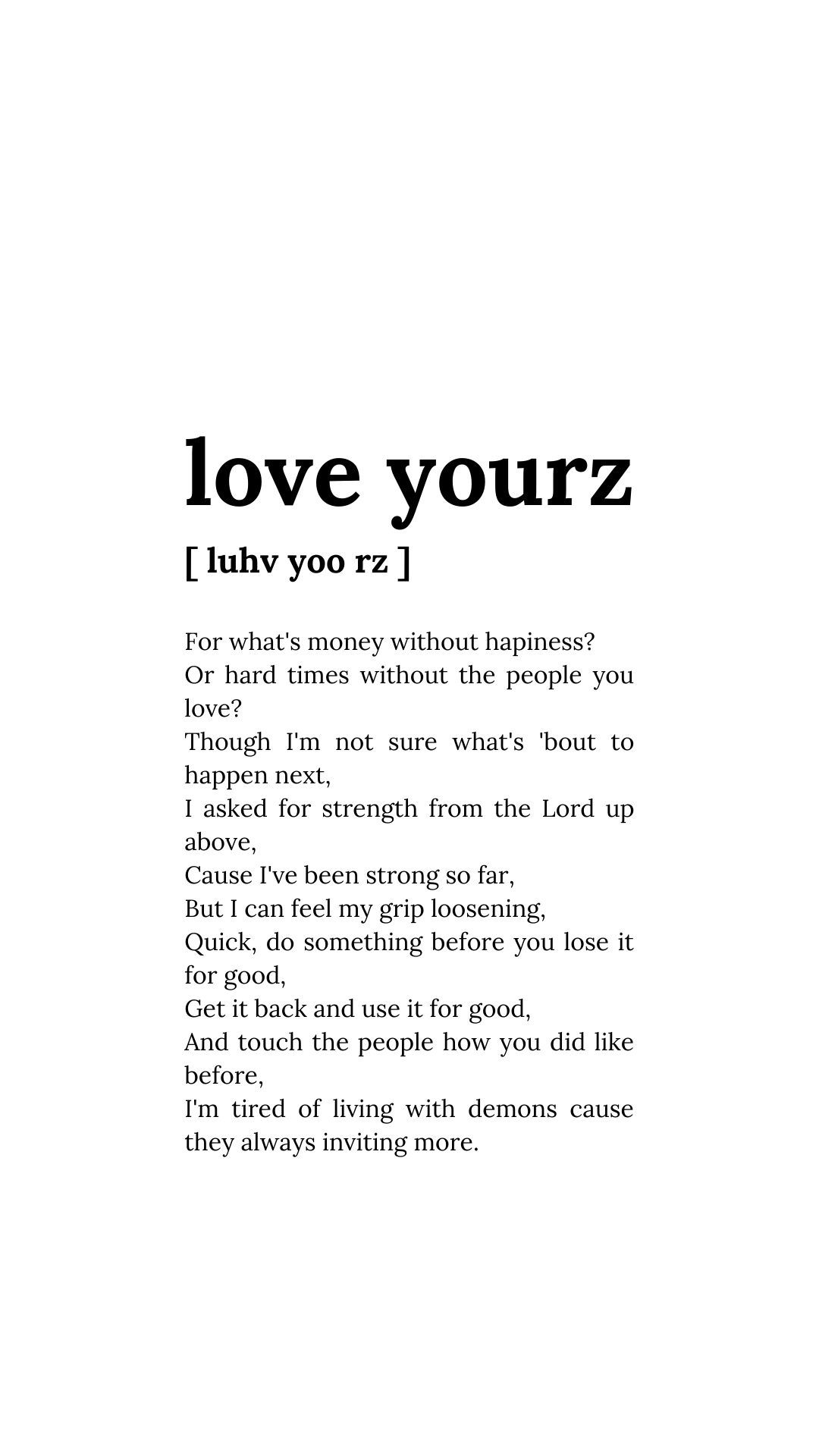 1080x1920 love yourz quote j. cole wallpaper