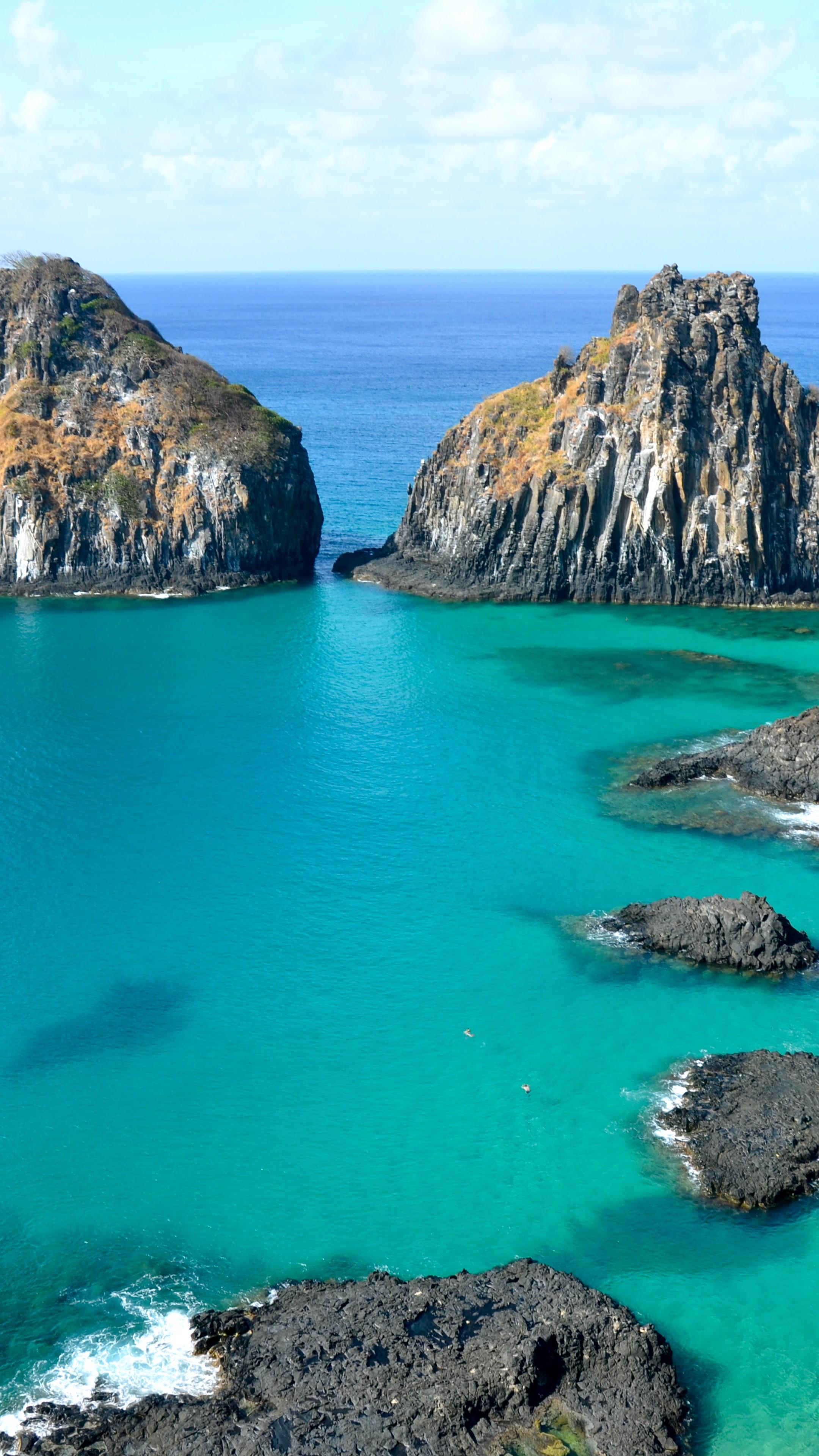 2160x3840 Wallpaper Baia do Sancho, Fernando de Noronha, Brazil, Best beaches of Travellers Choice Awards Travel