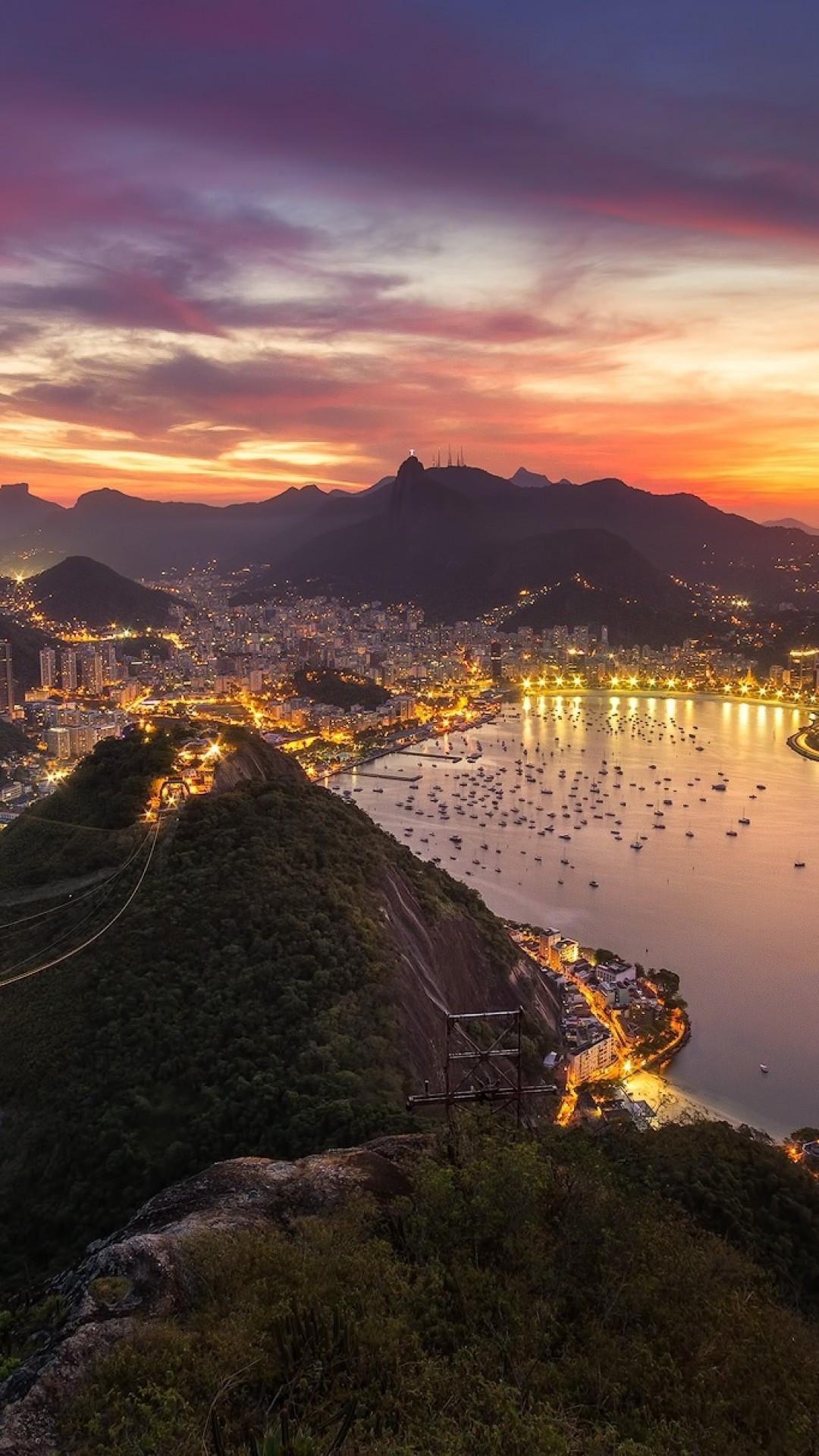 1080x1920 Download 1080x1920 Rio De Janeiro, Cityscape, Brazil, Sunset, Buildings, Sky Wallpaper for iPhone iPhone 7 Plus, iPhone 6+, Sony Xperia Z, HTC One