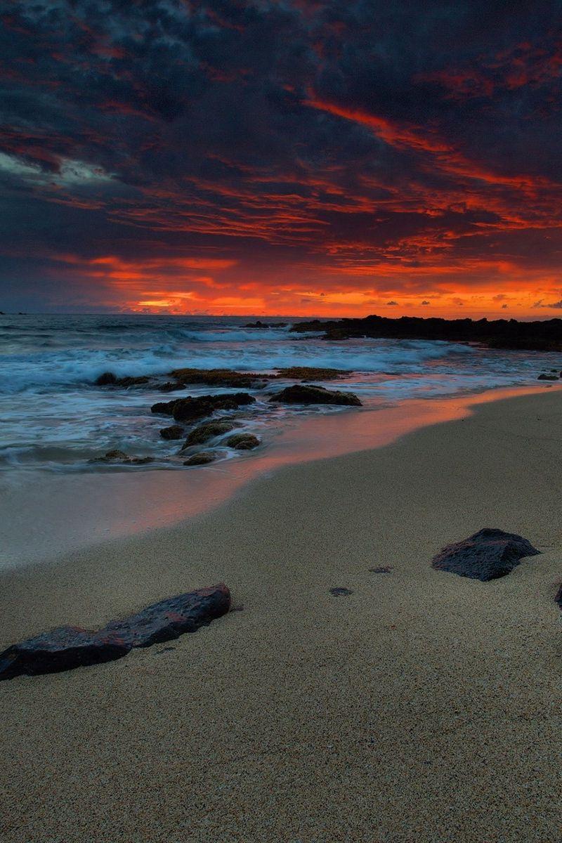 800x1200 Beach at Night Wallpaper