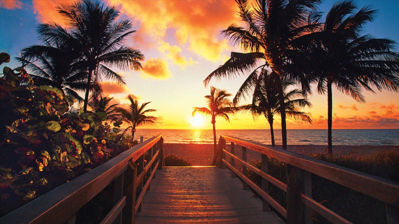 1280x720 Fort Lauderdale Beach Sunset HD Wallpaper