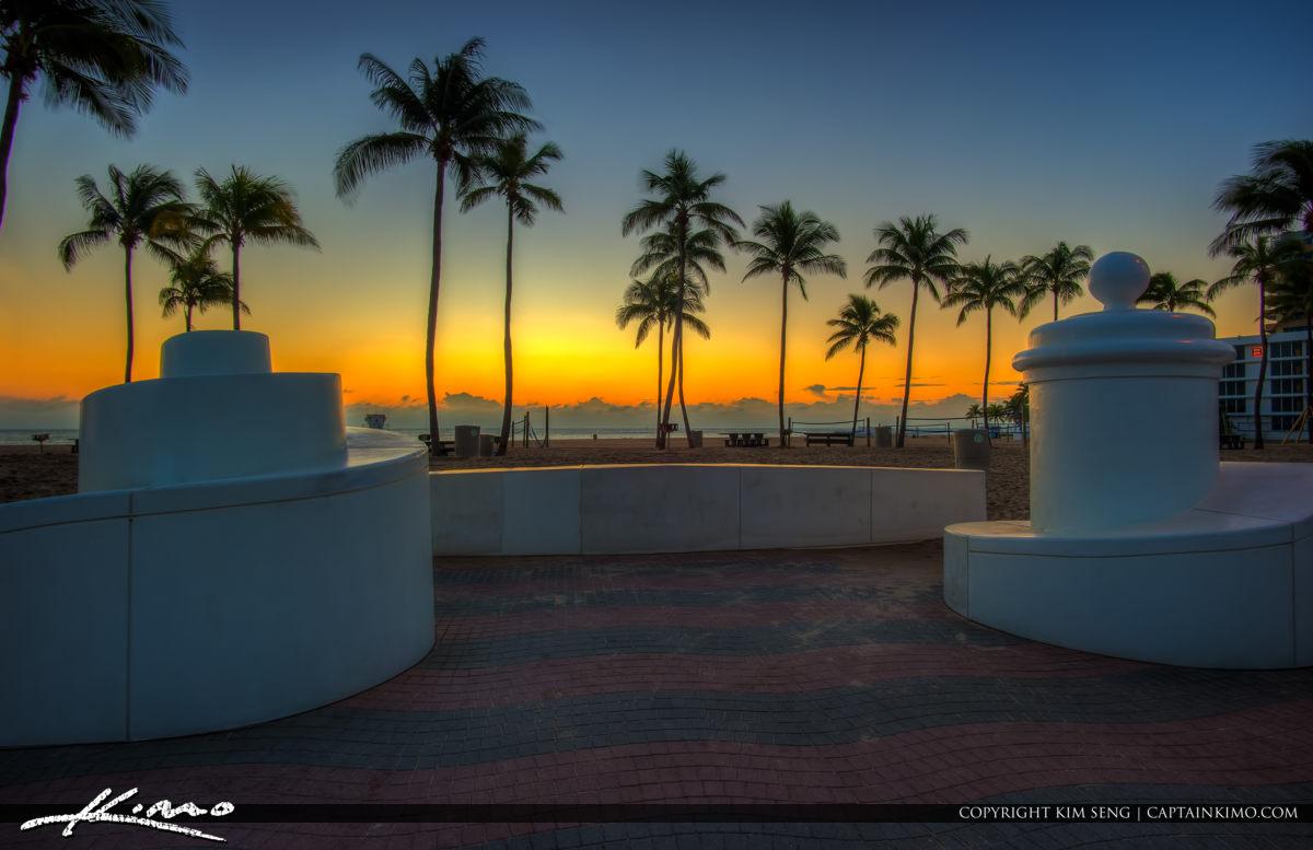 1200x777 Fort Lauderdale Beach Park Coconut Tree Before Sunrise. Royal