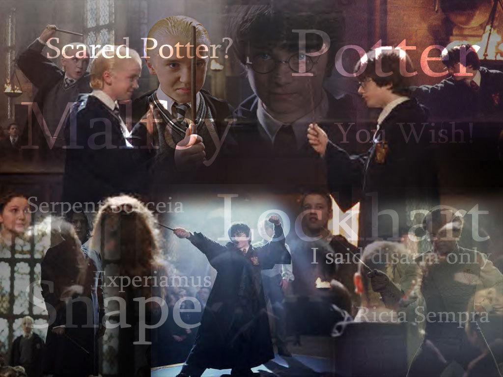 1024x768 Draco vs Harry malfoy vs harry potter wallpaper
