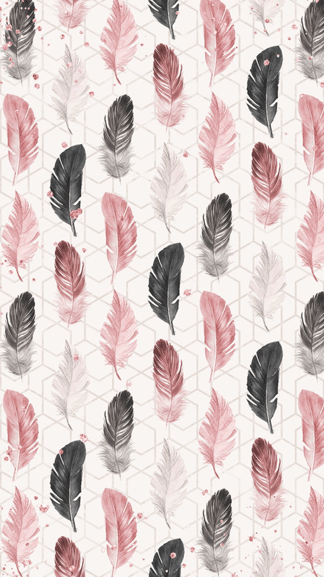 1242x2208 Free download Feather pattern iPhoneBackground Girly WALLPAPERS phones [1242x2208] for your Desktop, Mobile & Tablet. Explore Tumblr Feather Wallpaper Feather Wallpaper, Rainbow Feather Wallpaper, Feather Flower Wallpaper