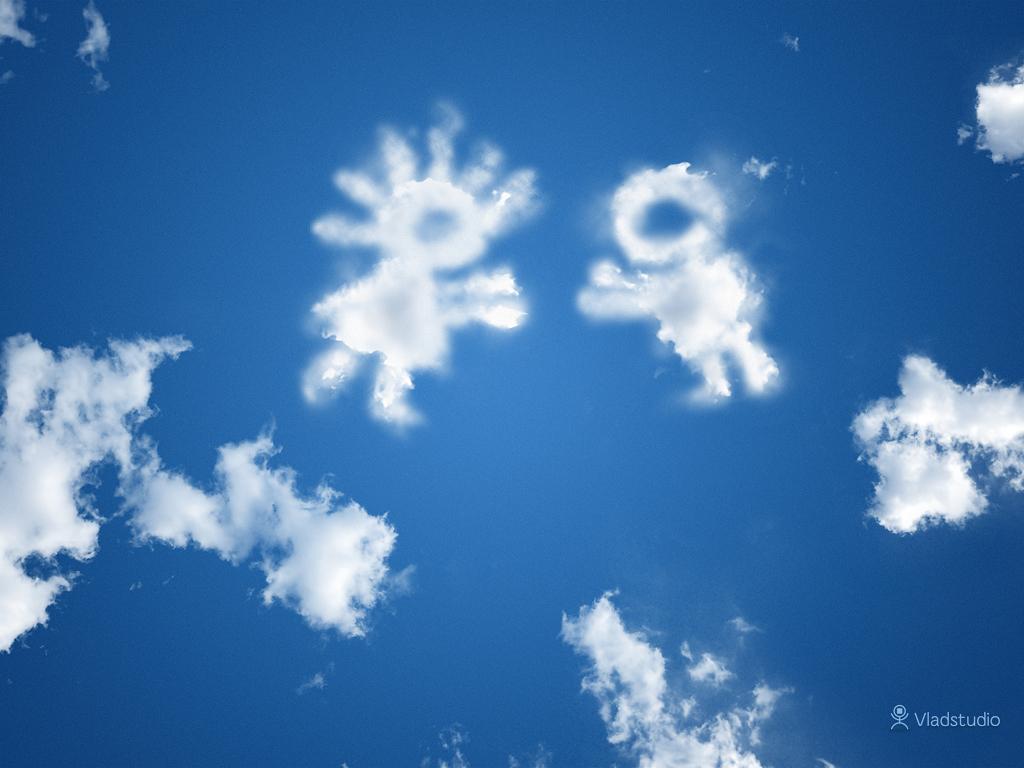 1024x768 love in the clouds wallpaper