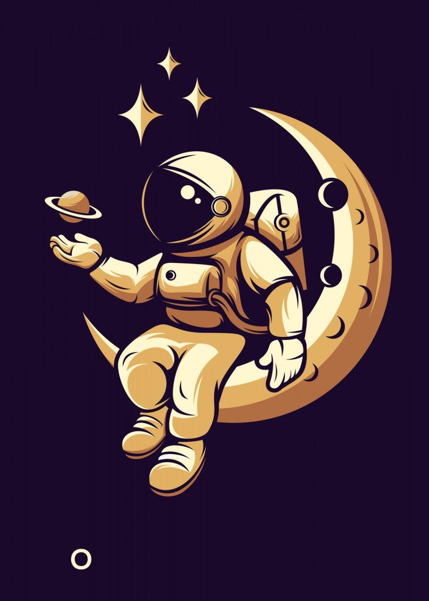 857x1200 Astronaut' Poster by Queensy Collin. Displate. Space drawings, Astronaut art, Space artwork