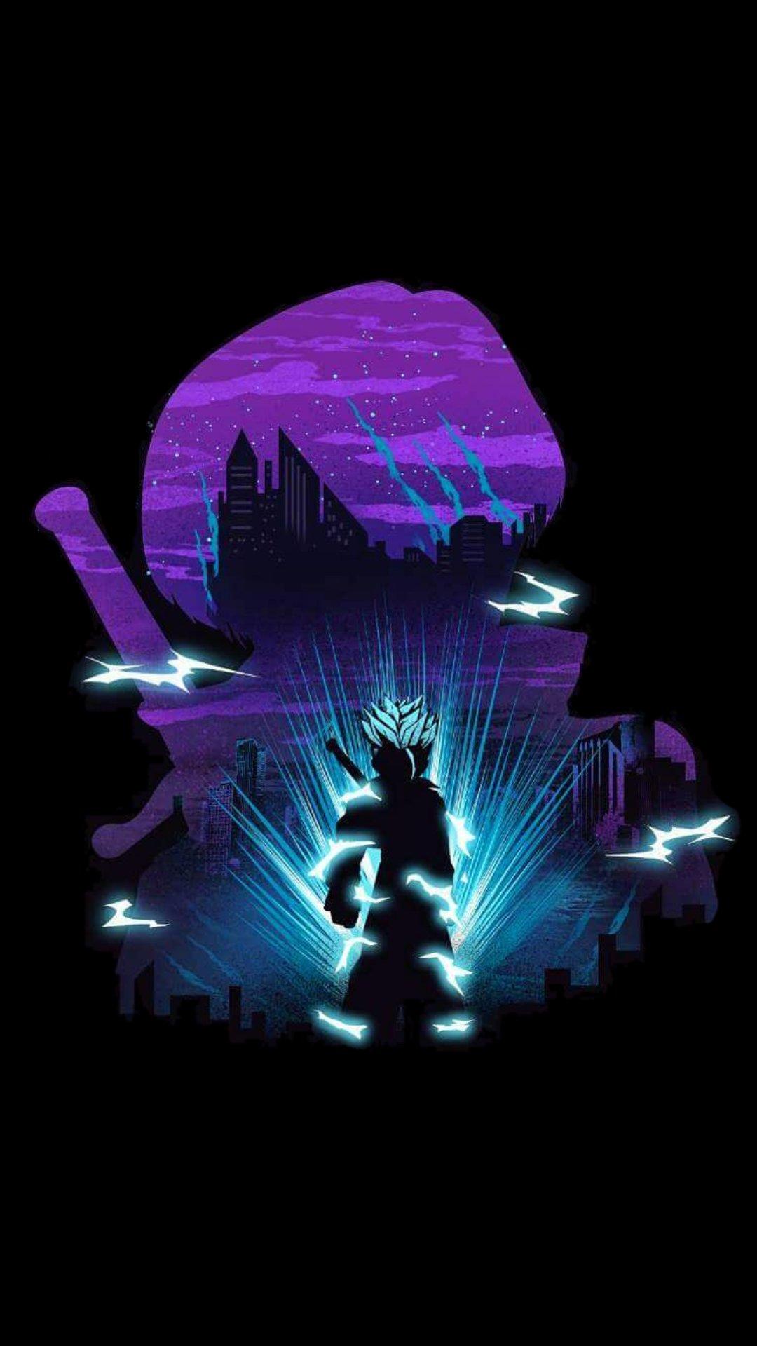 1080x1920 Vibrant Wallpaper, Goku, Luffy & Trunks Art Wallpaper #anime #hunterxhunter #DragonBall #OnePiece #wallpaper #animewallpaper #minimal