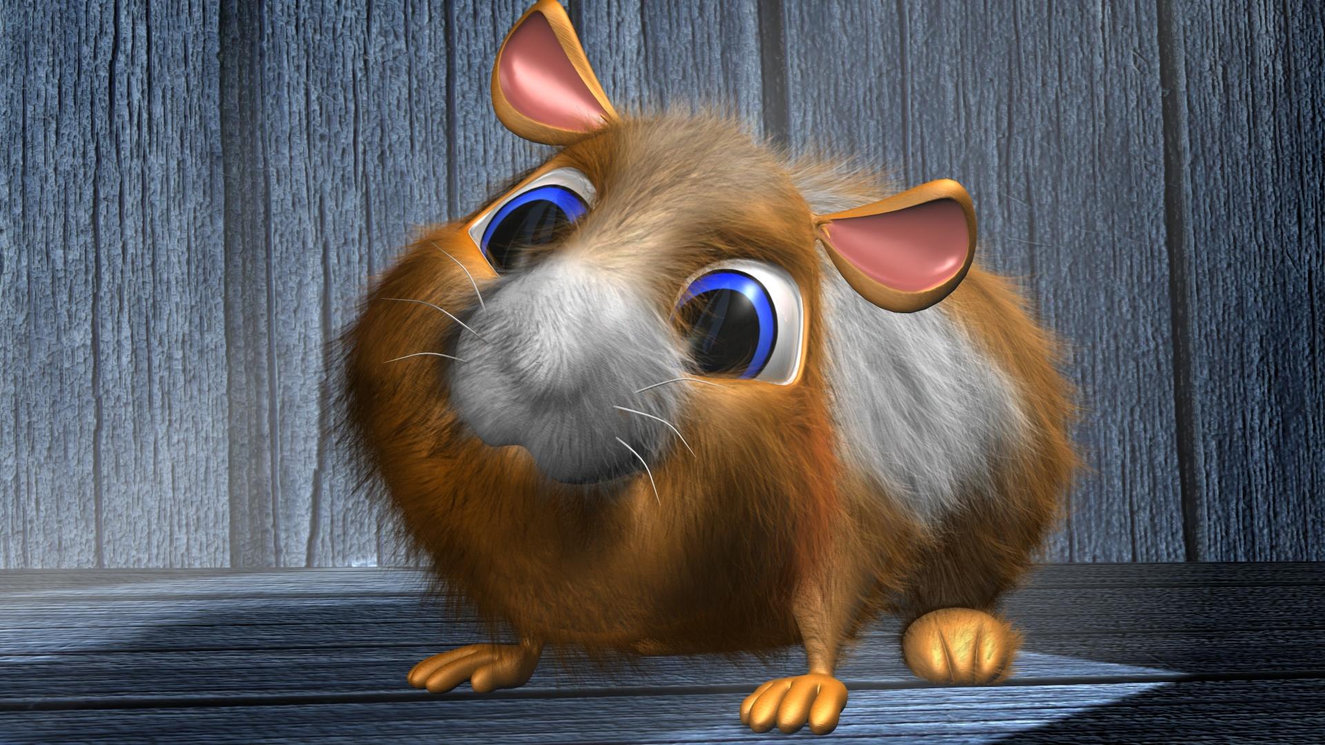1920x1080 Cartoon Hamster 3D HD Wallpaper