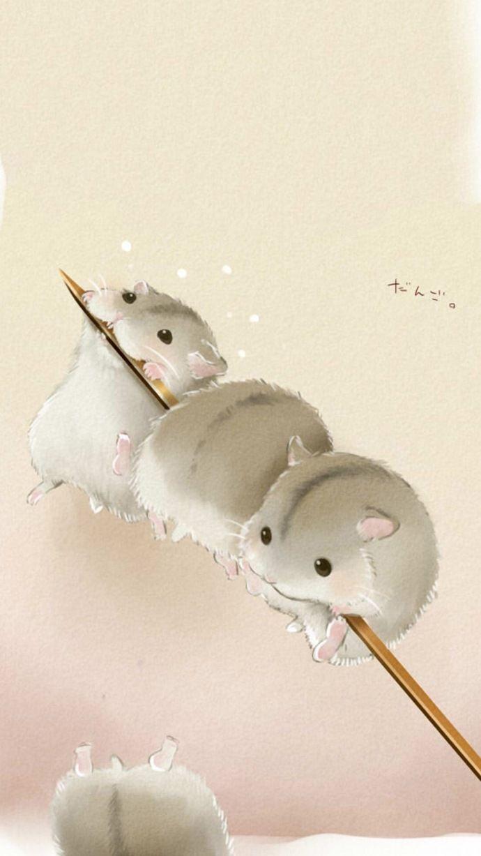 690x1227 Hamster Kawaii Wallpaper