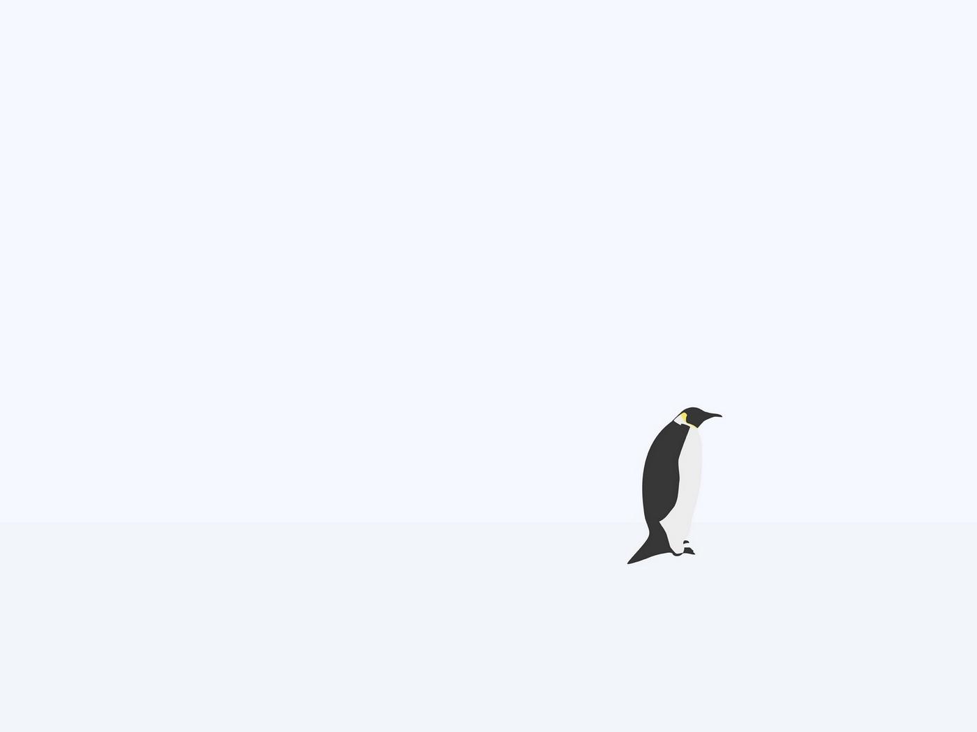 1400x1050 Minimalist Penguin Wallpaper