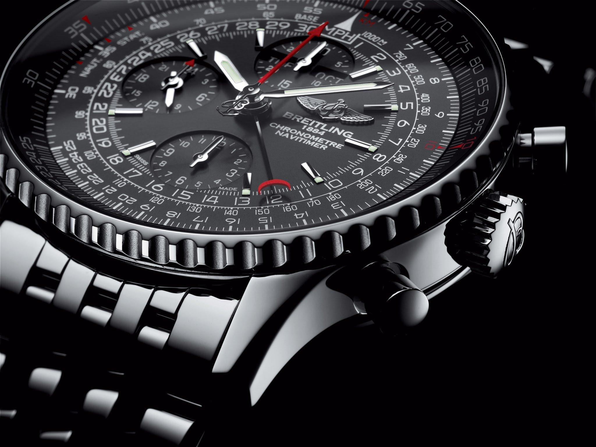 2048x1536 Breitling Watch Time Clock Jewelry Detail Luxury Wallpaper Navitimer Black Steel Replica HD Wallpaper