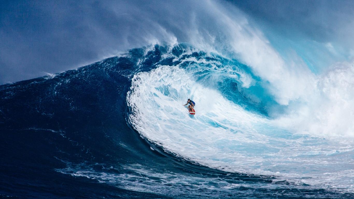 1366x768 Wallpaper Surfer, Surf, Wave, Hawaii