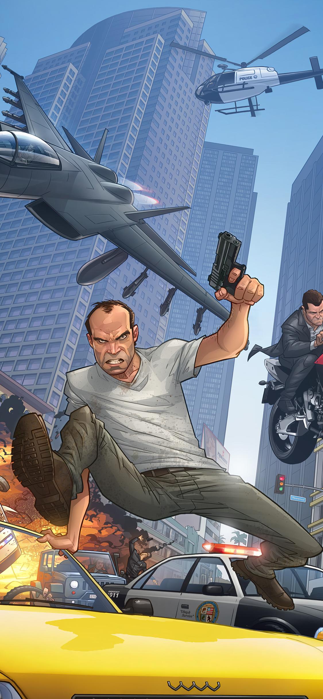1125x2436 Gta 5 Trevor And Michael Fan Art 4k iPhone XS, iPhone iPhone X HD 4k Wallpaper, Image, Background, Photo and Picture
