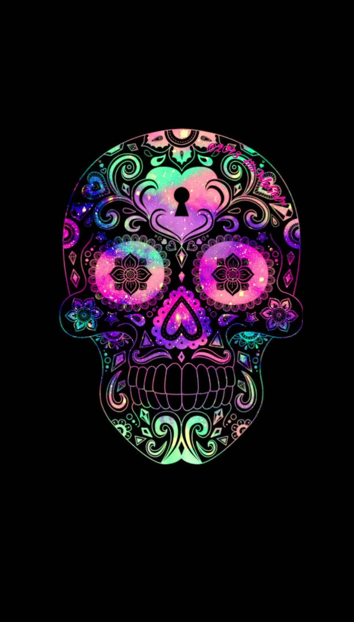 1225x2150 Colorful Skull Wallpaper, HD Colorful Skull Background on WallpaperBat