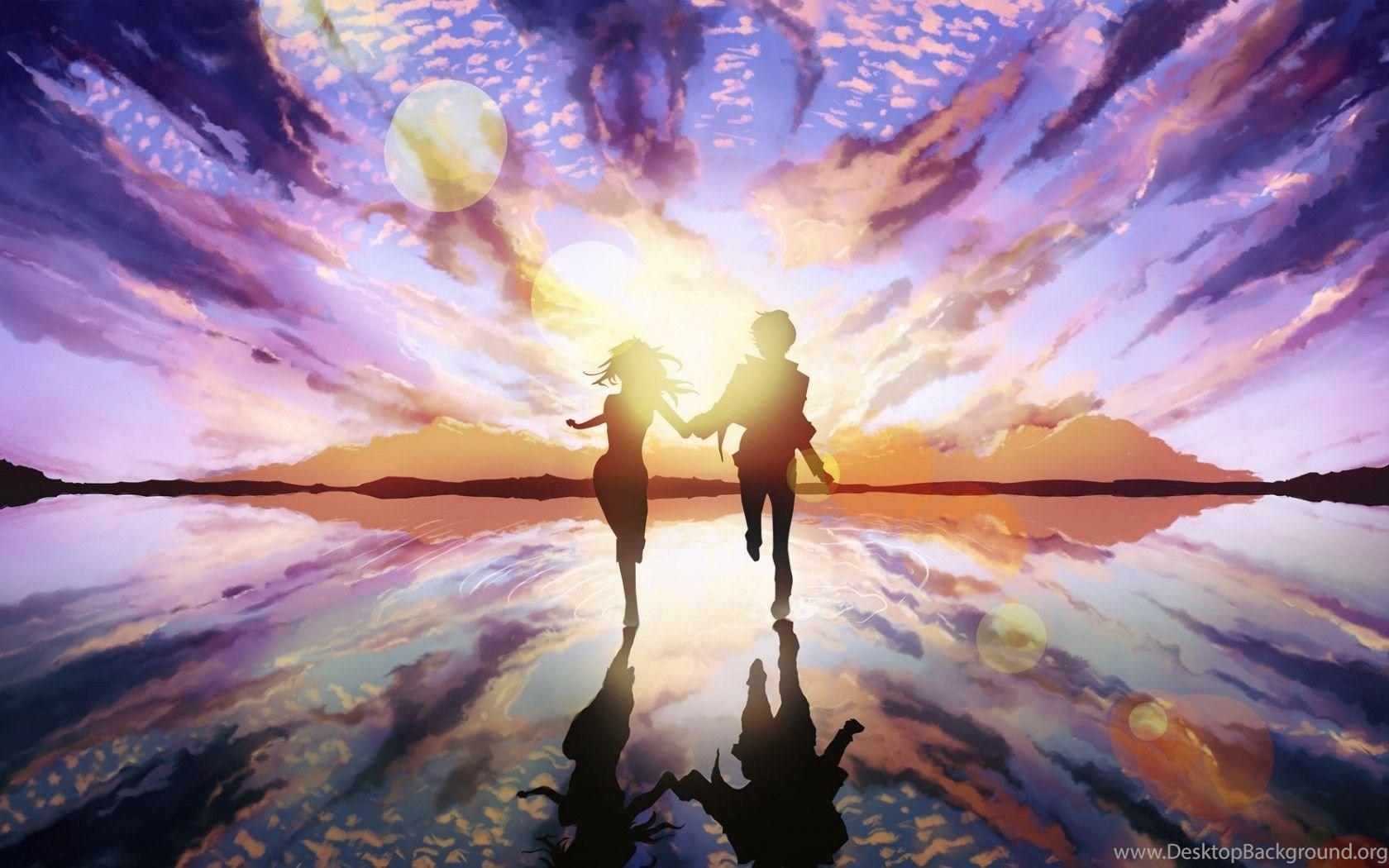 1680x1050 Art, Couple, Hug, Love, Happy, Manga Anime Love, Cute, Wallpaper Desktop Background