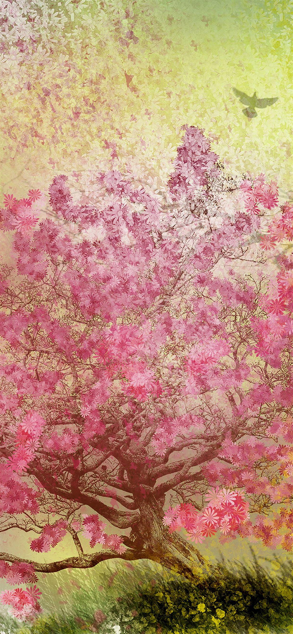 1242x2688 Flower spring art happy iPhone X Wallpaper Free Download