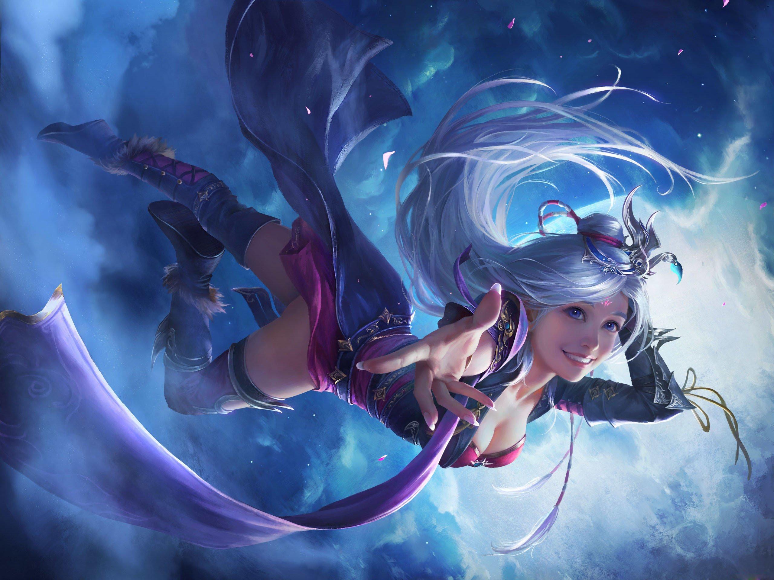 2560x1920 Beautiful Anime Girl Blue Hair