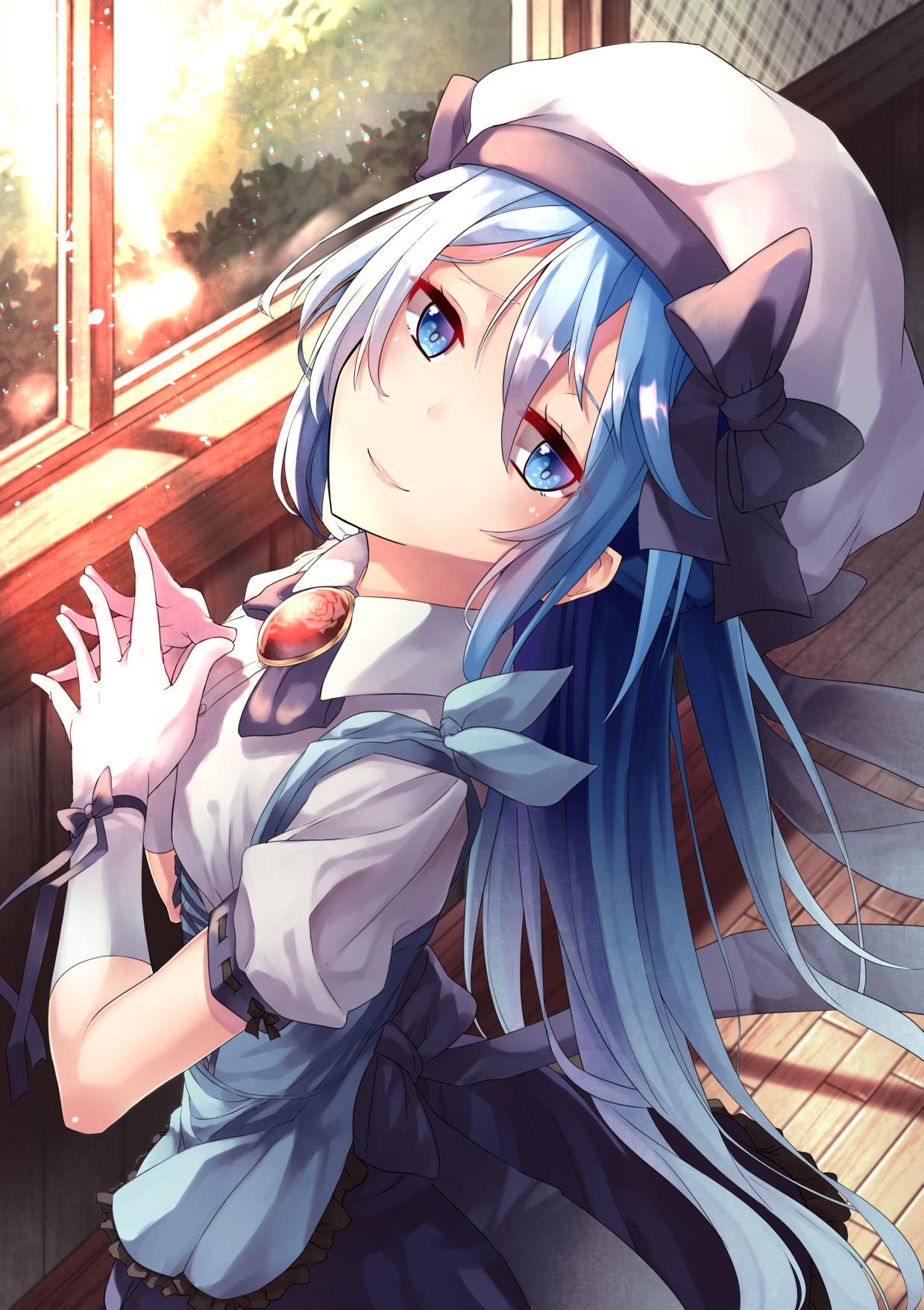 1239x1756 Anime Girl Blue Hair Wallpaper