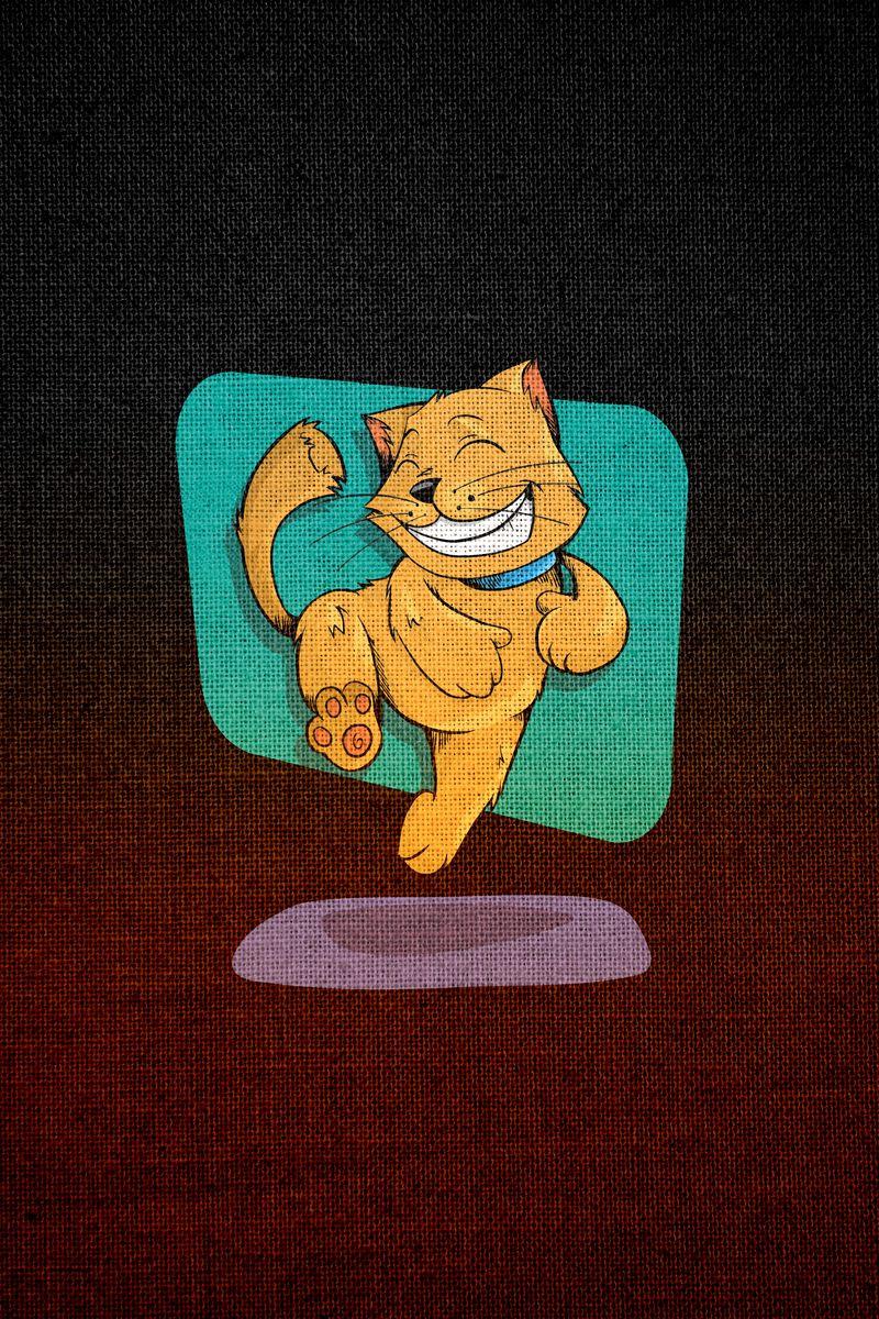 800x1200 Download Wallpaper 800x1200 Cat, Art, Happy, Sticker Iphone 4s 4 For Parallax HD Background