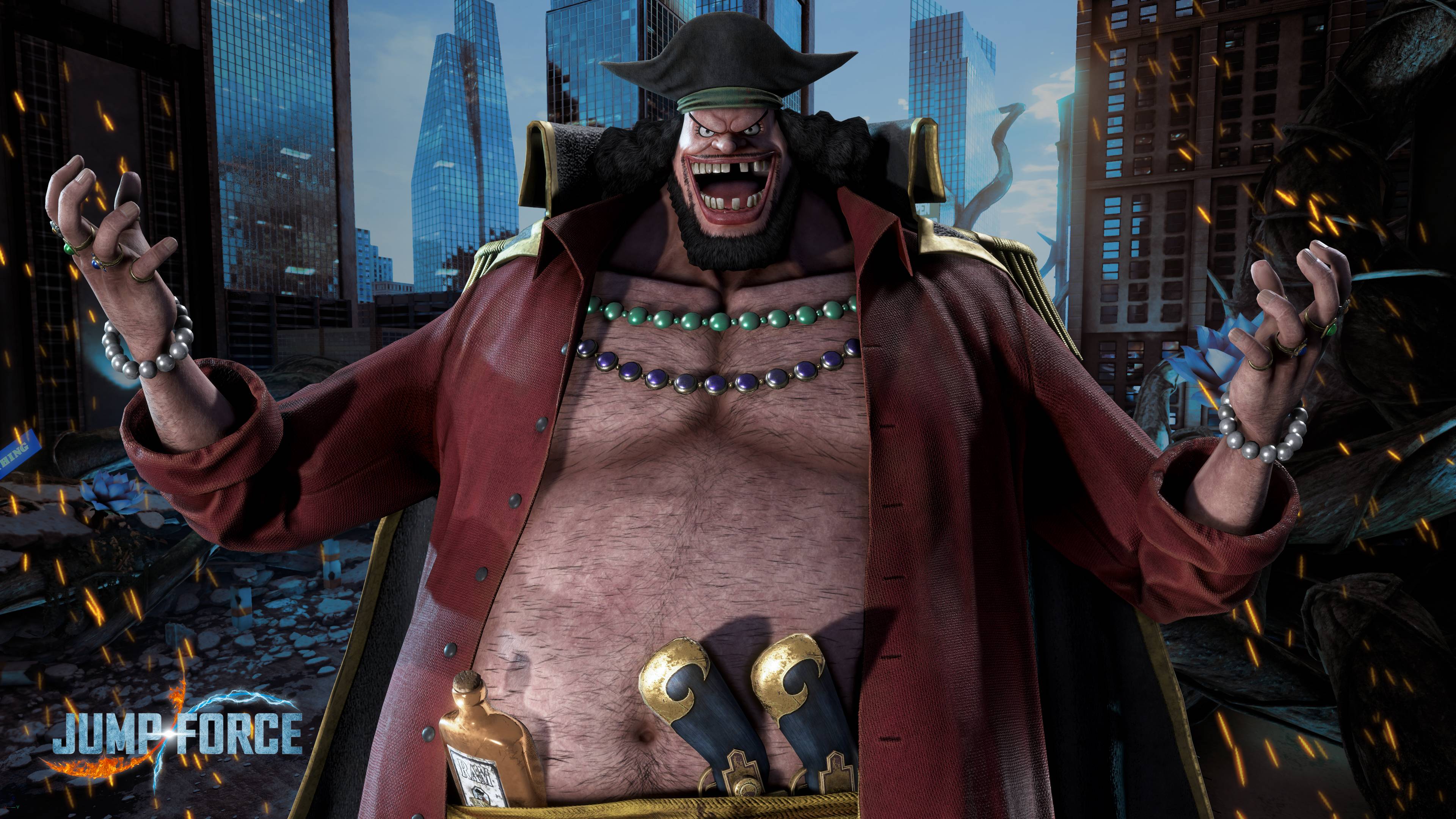 3840x2160 Jump Force Blackbeard Wallpaper. Cat with Monocle