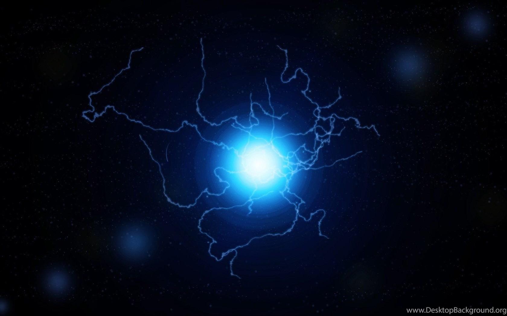 1680x1050 Abstract Blue Outer Space Dark Stars Lens Flare Electricity. Desktop Background