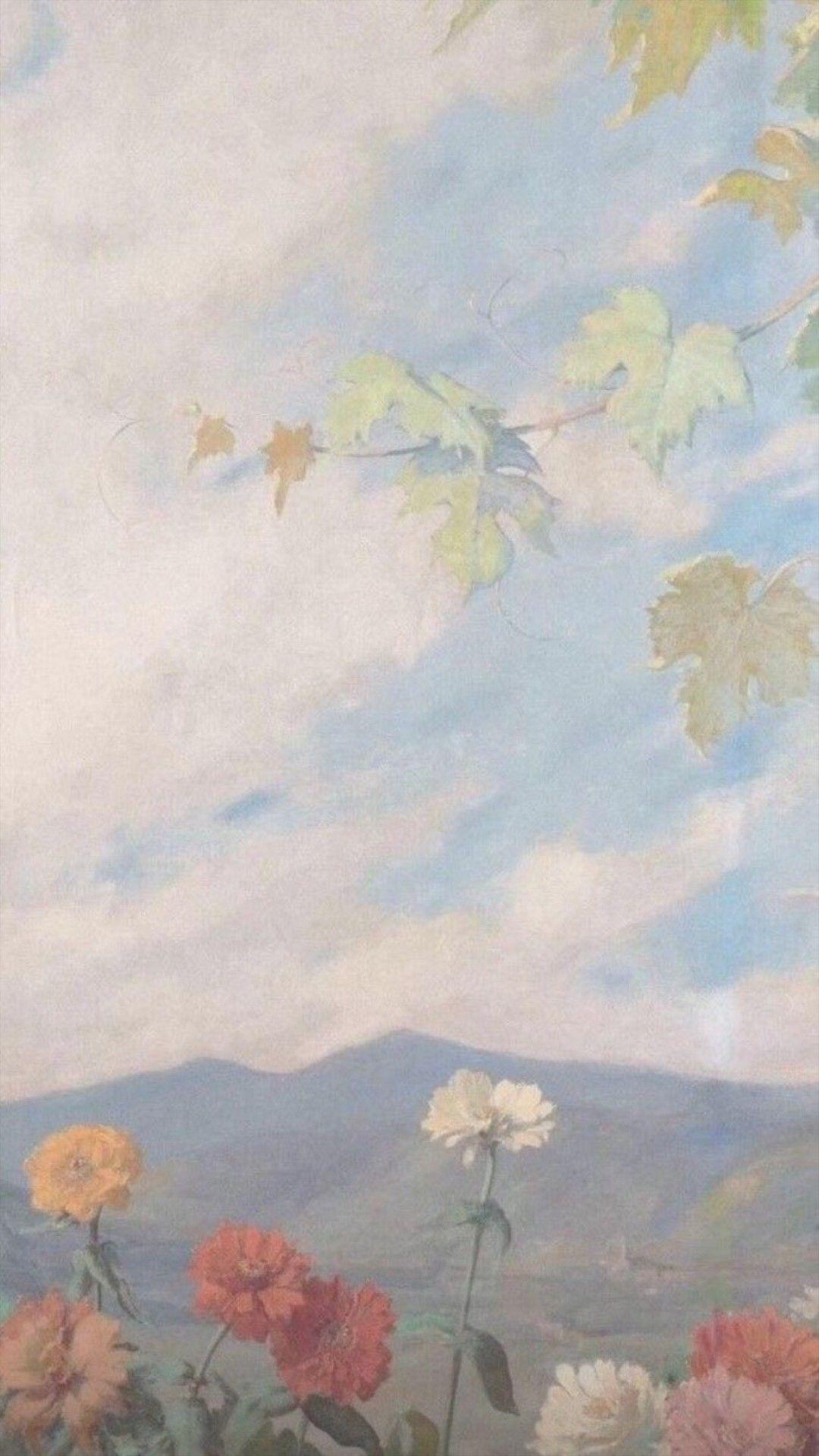 1080x1920 Wallpaper. Flower painting, Art wallpaper, Aesthetic pastel wallpaper