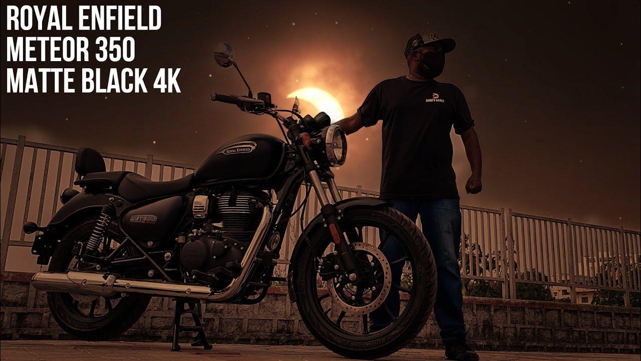 1280x720 Royal Enfield Meteor 350 Matte Black and Brown 4K Cinematic Walkaround #Bikes@Dinos
