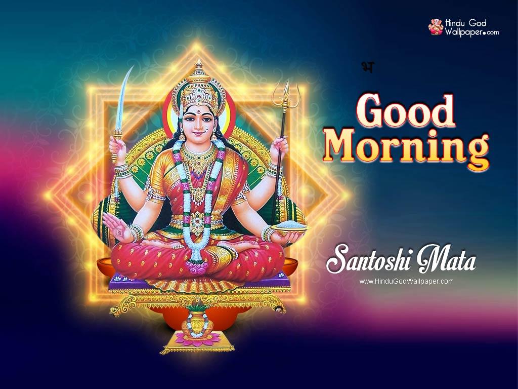 1024x768 Santoshi Maa Good Morning Wallpaper HD Image Photo Download
