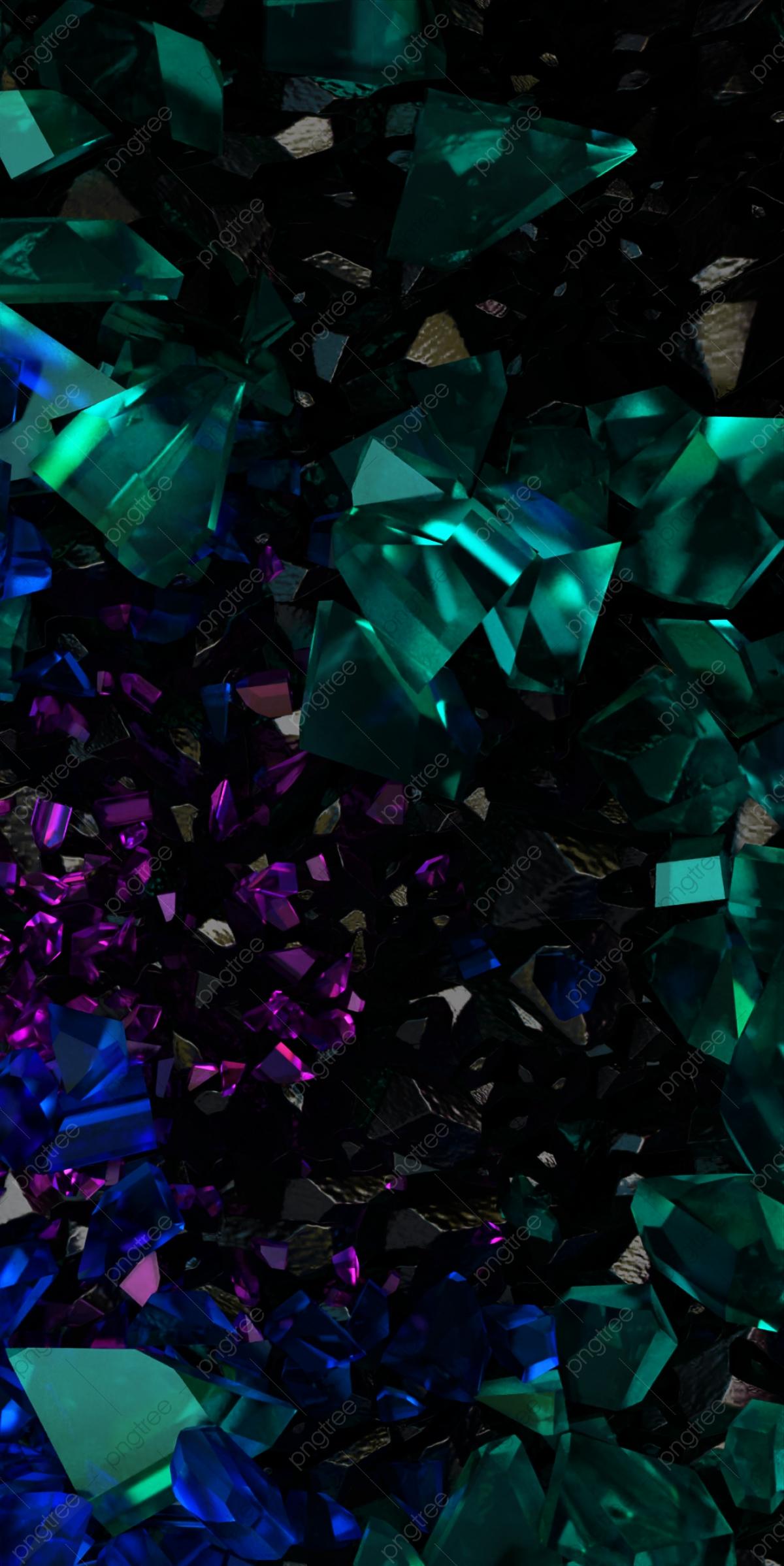 1200x2397 Crystal Wallpaper Background With Green Glass And Purple, Futuristic, Luxury, Diamond Background Image for Free Download