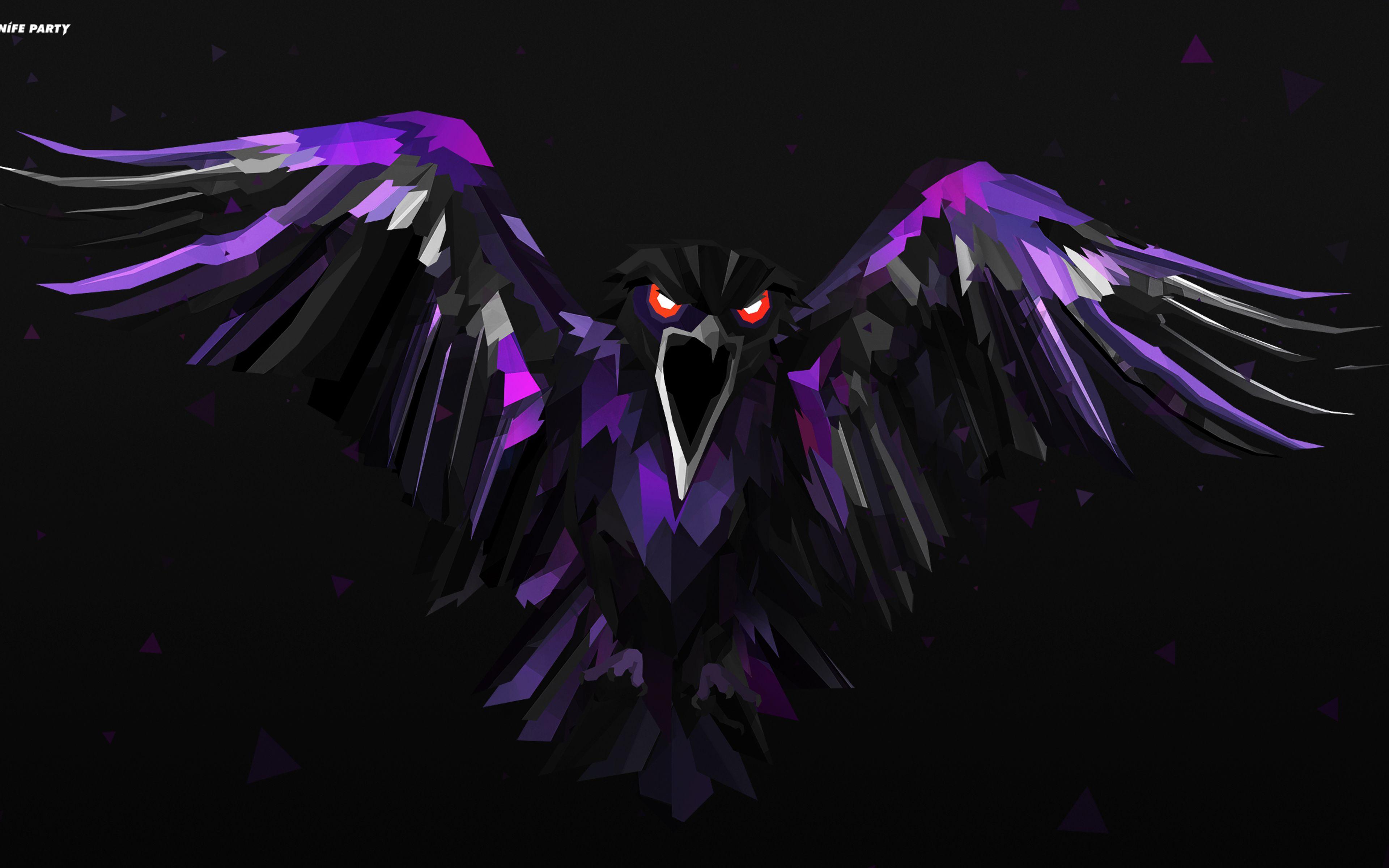 3840x2400 Owl Justin Maller Facets 4k free wallpaper. Desktop