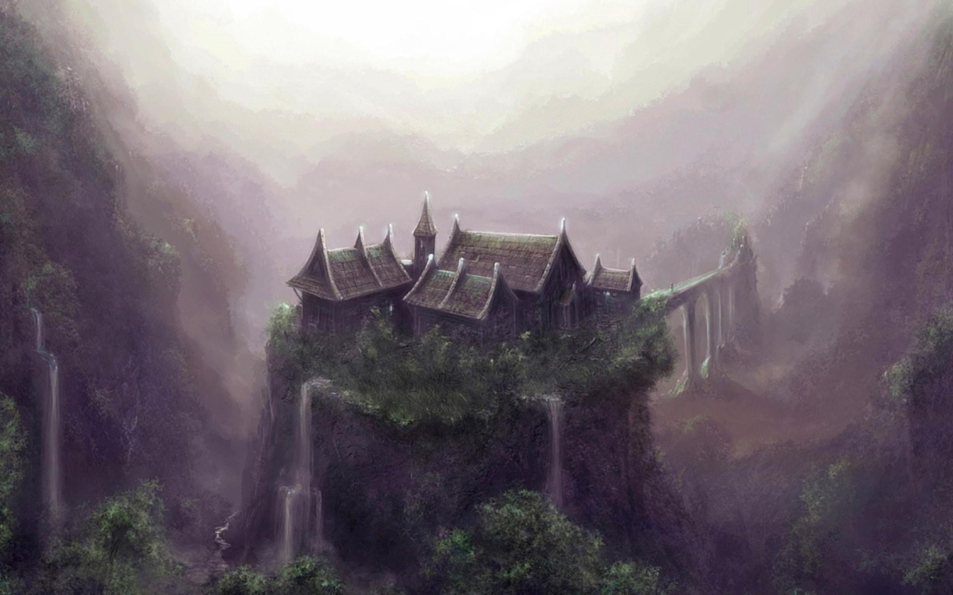 1920x1200 house, Wudang, Mountain, China, Art, Fantasy Wallpaper HD / Desktop and Mobile Background
