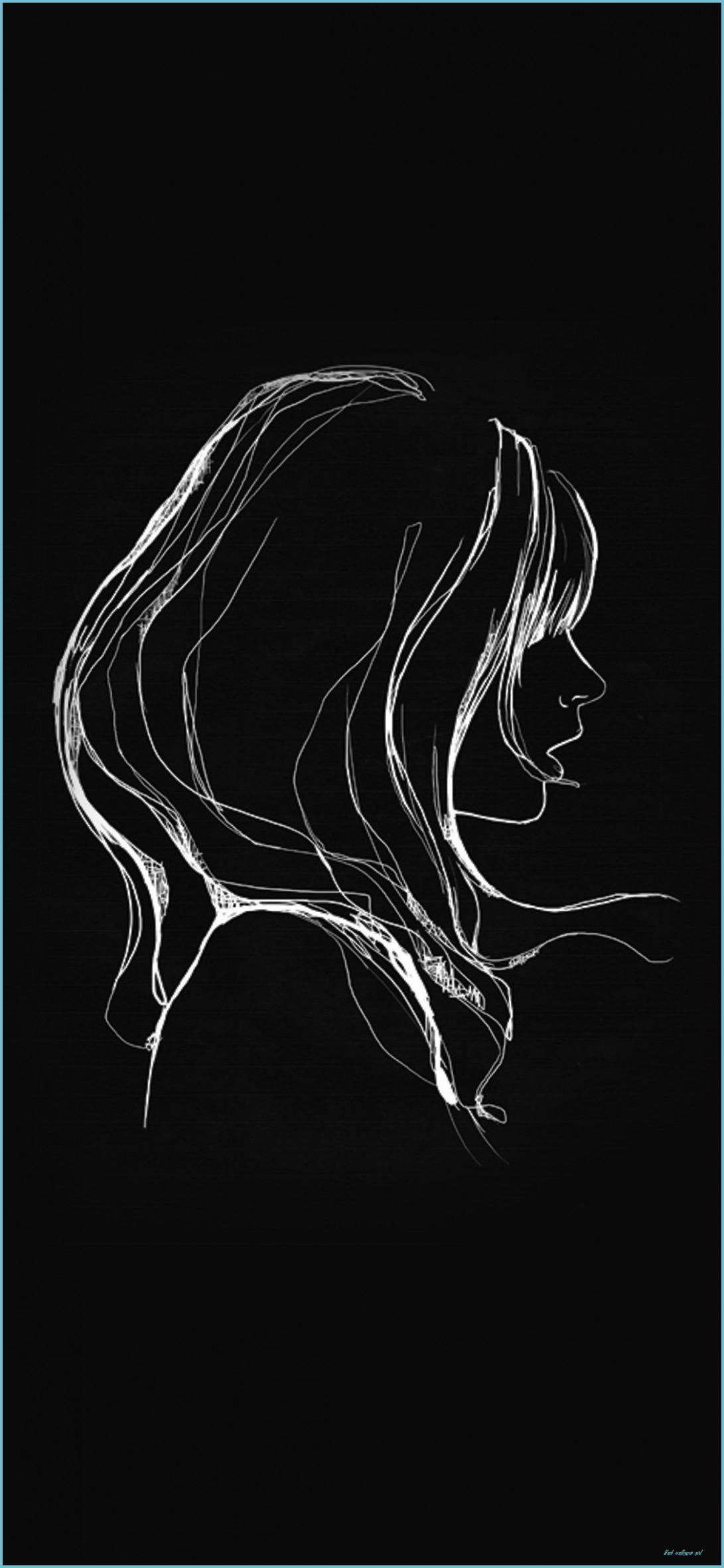 1091x2362 Black Drawing Wallpaper Free Black Drawing Background Wallpaper Girl