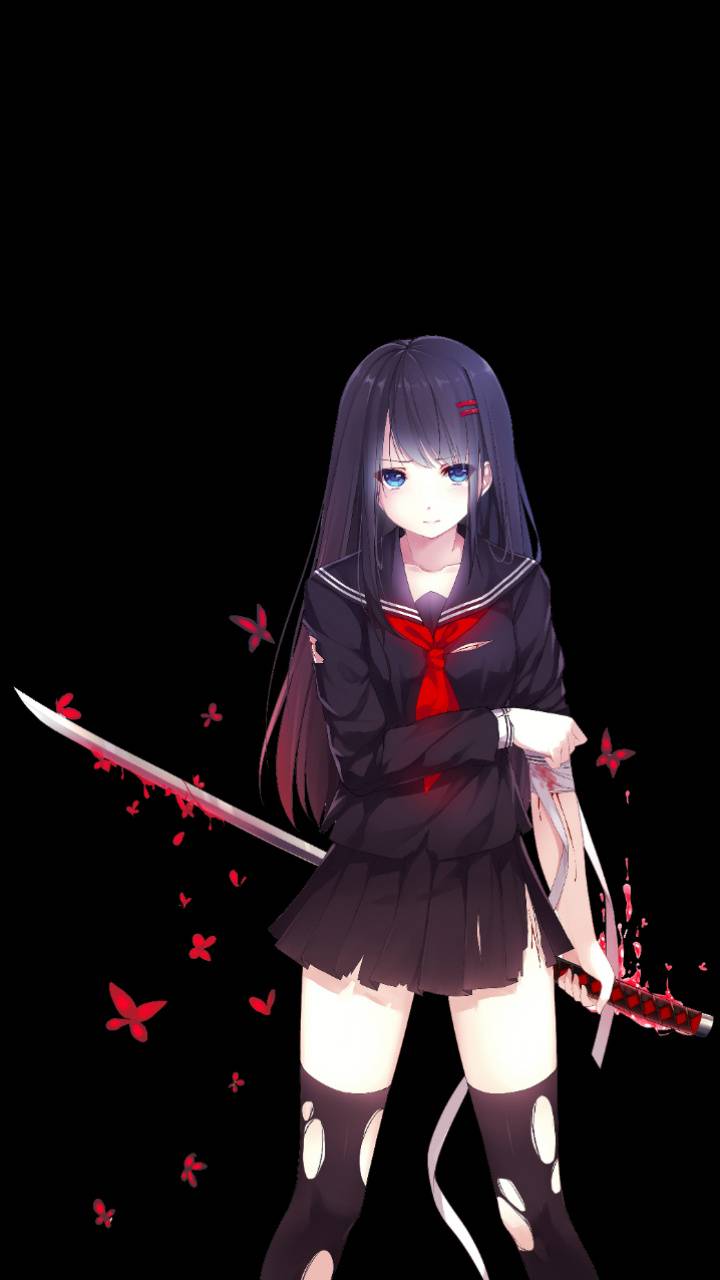 720x1280 Anime Girl Amoled Android Wallpaper