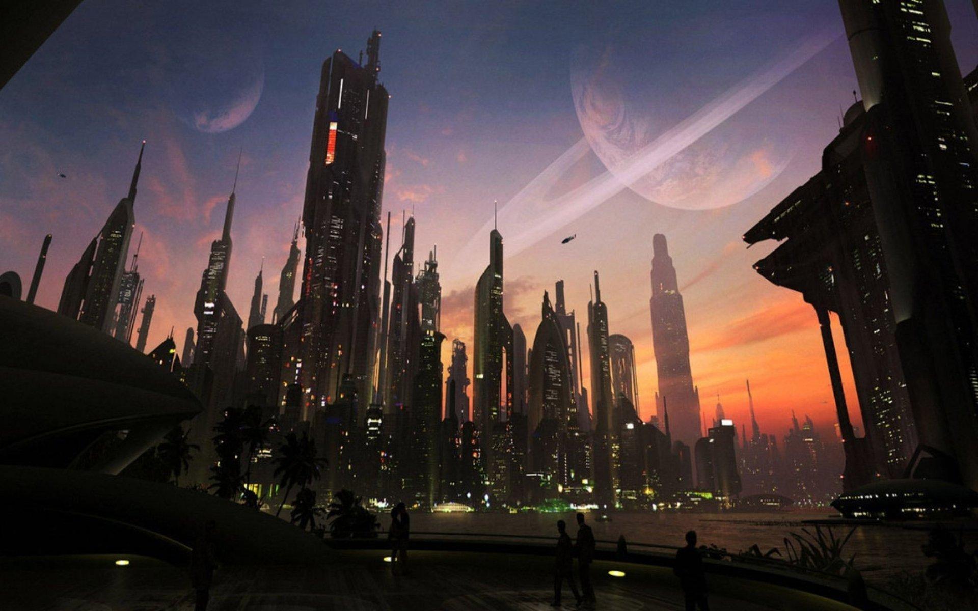 1920x1200 sci fi, City, Cities, Artwork, Art, Futuristic Wallpaper HD / Desktop and Mobile Background