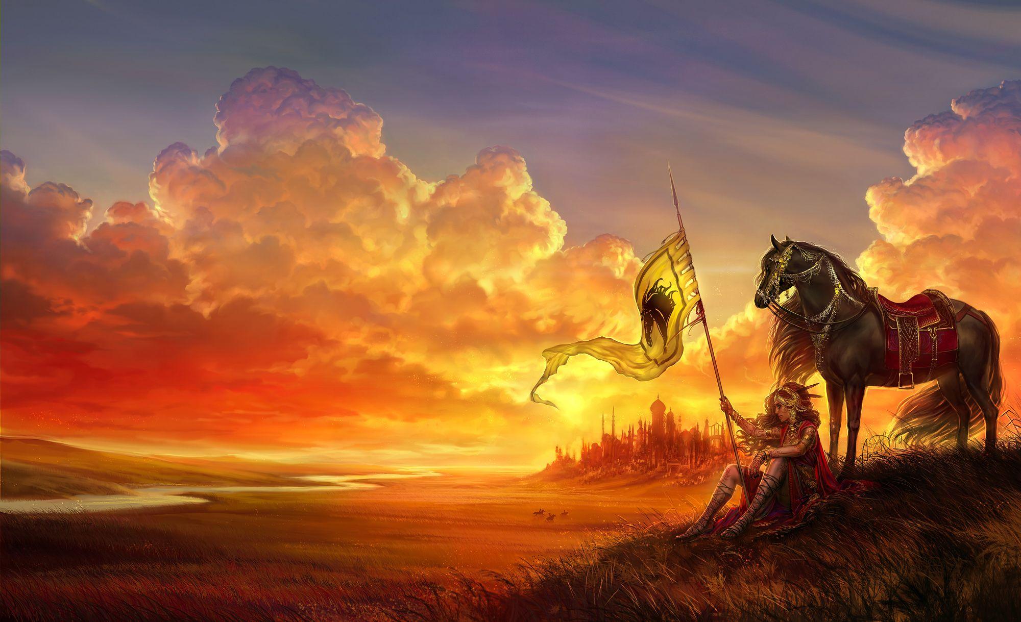 2000x1219 War Horse. War horse, Fantastic art, Female warrior art