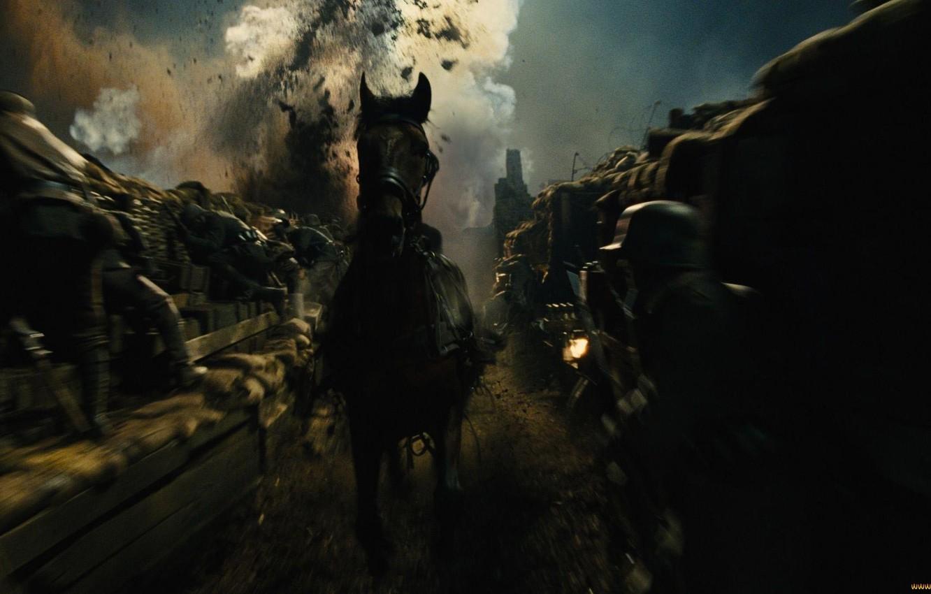 1332x850 Wallpaper Horse, War, The explosion, Soldiers, War Horse, War horse, The trenches image for desktop, section фильмы