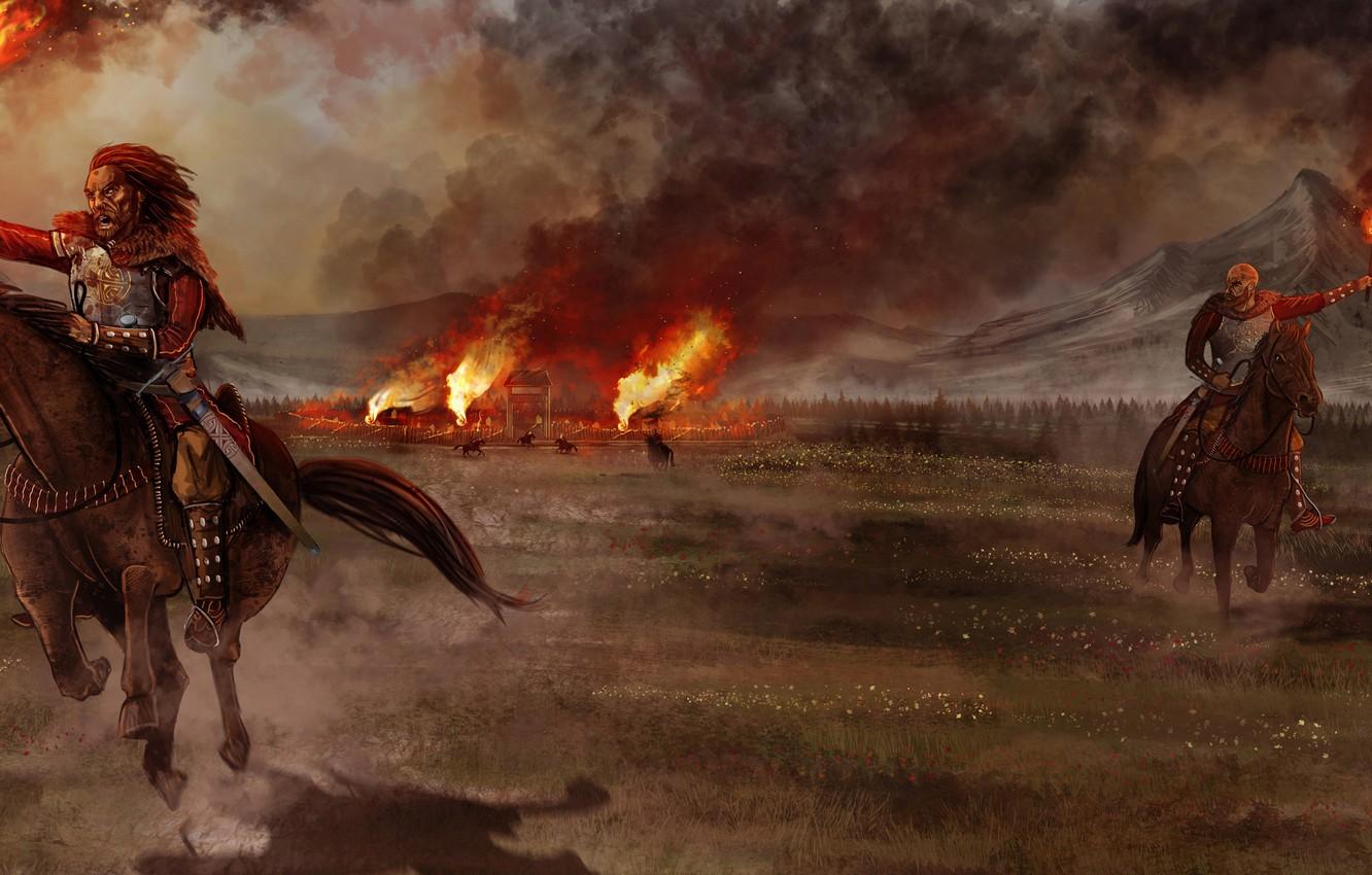 1332x850 Wallpaper people, war, horse image for desktop, section фантастика