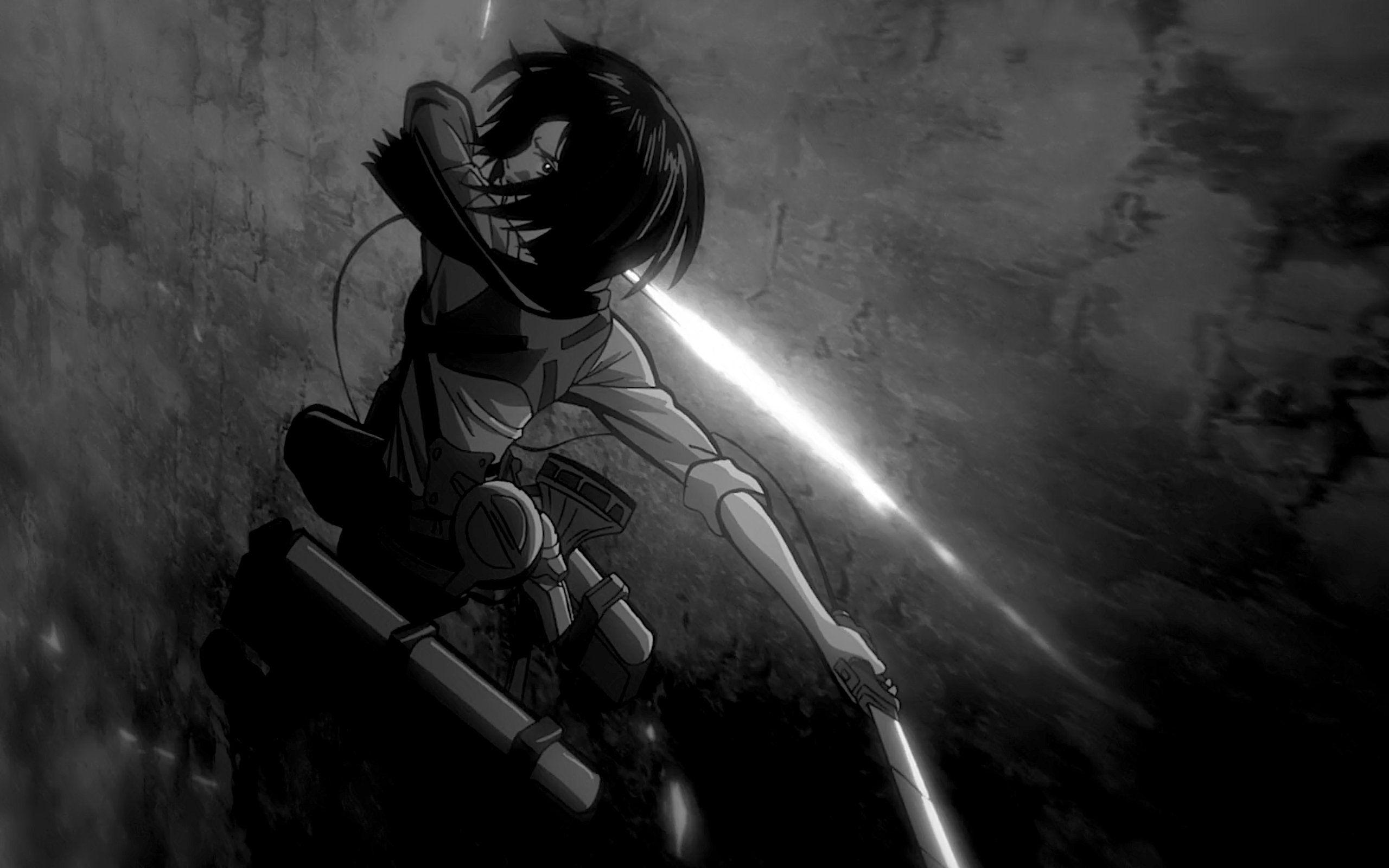 Attack On Titan Black And White Wallpapers Top Free Attack On Titan Black And White Backgrounds Wallpaperaccess