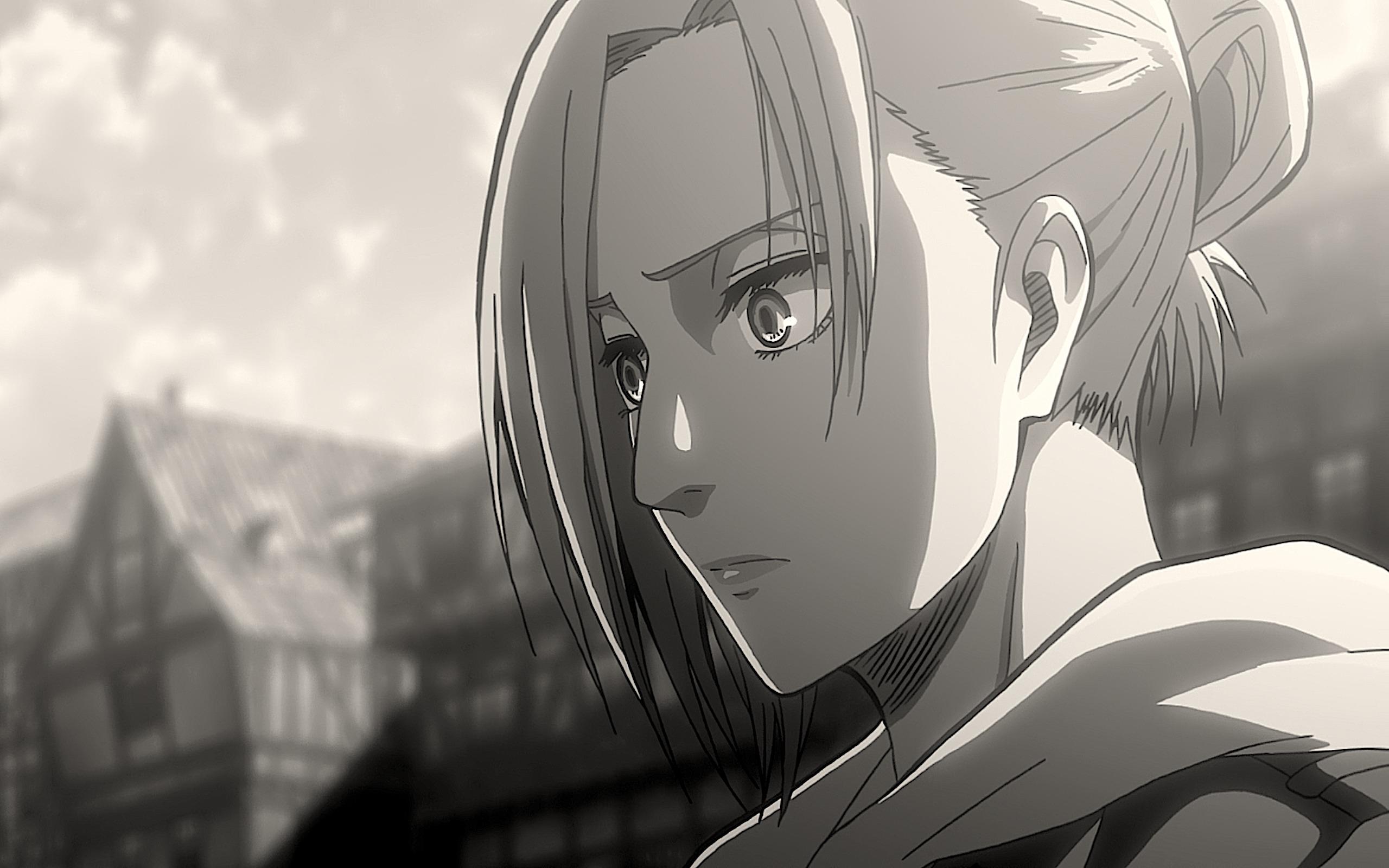 2560x1600 Attack On Titan Black And White Wallpaper