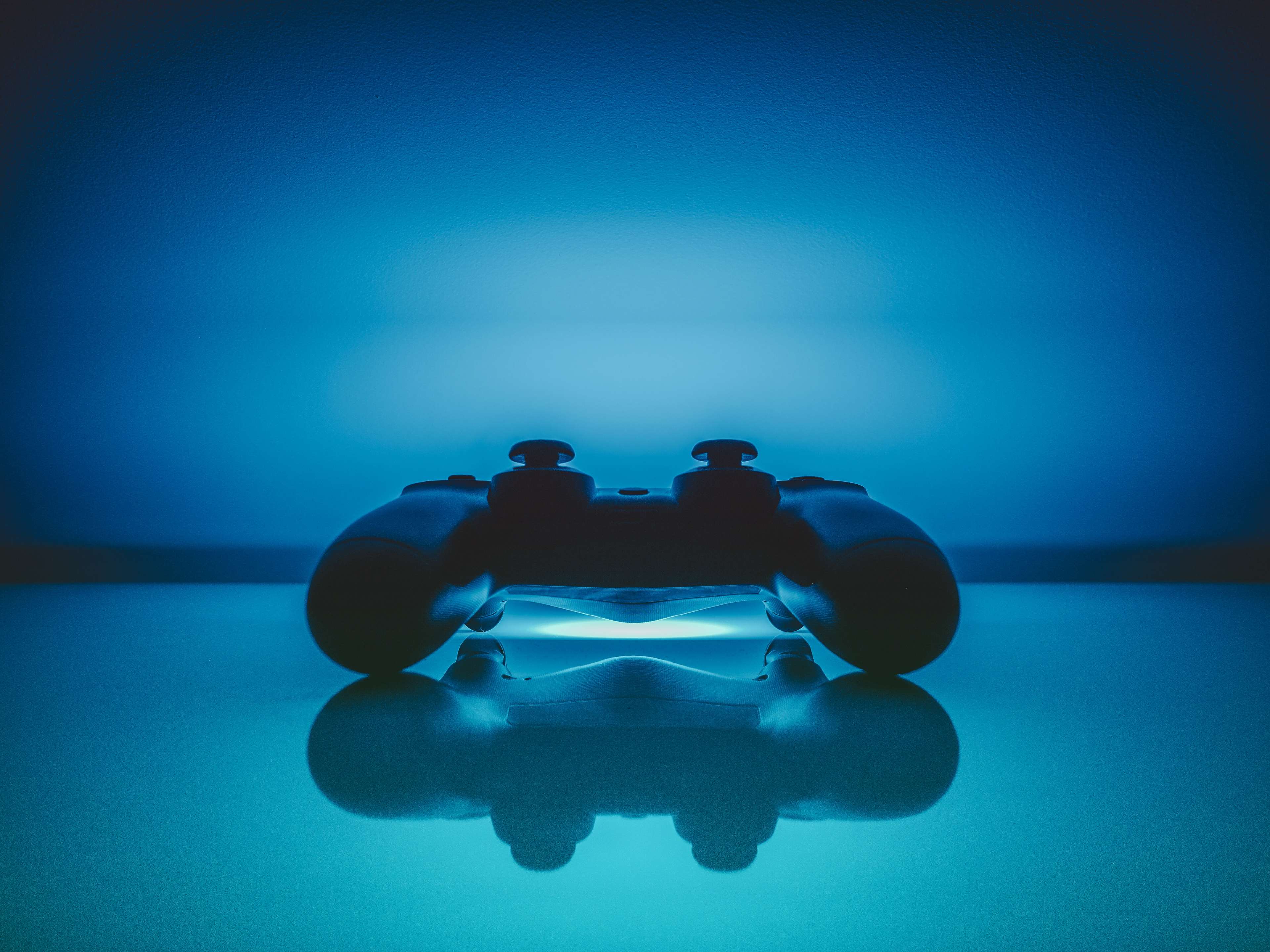 3840x2880 blue, controller, dualshock, entertainment, gamepad, gaming, pad, playstation, ps reflection 4k wallpaper