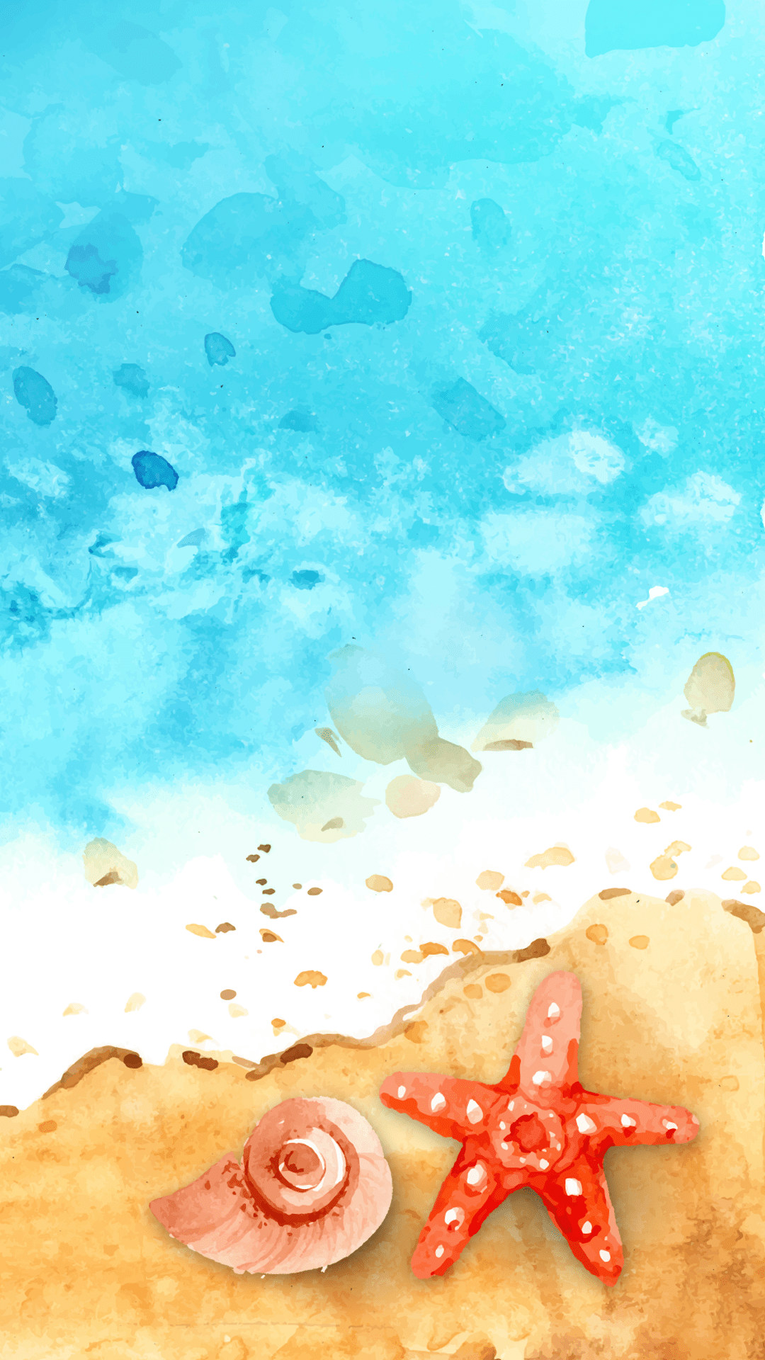 1080x1920 Ultra HD Watercolor Seashore Wallpaper For Your Mobile Wallpaper Sea Shore