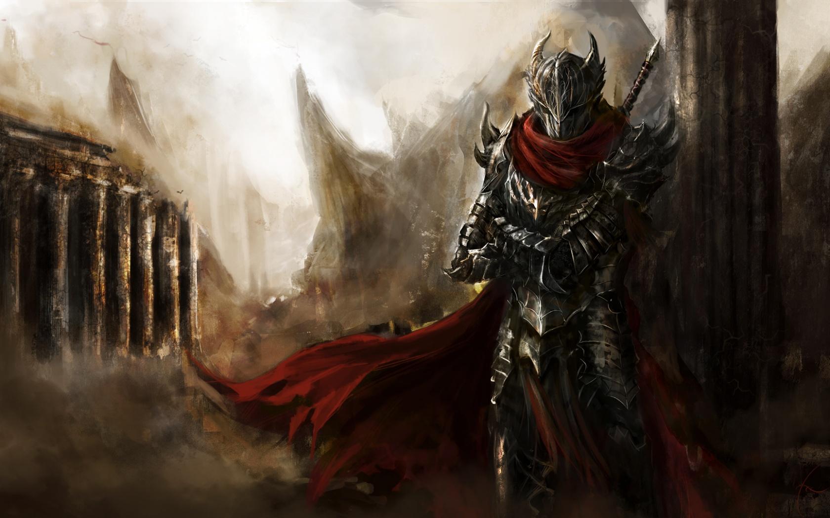 1680x1050 Dark warrior artwork wallpaperx1050
