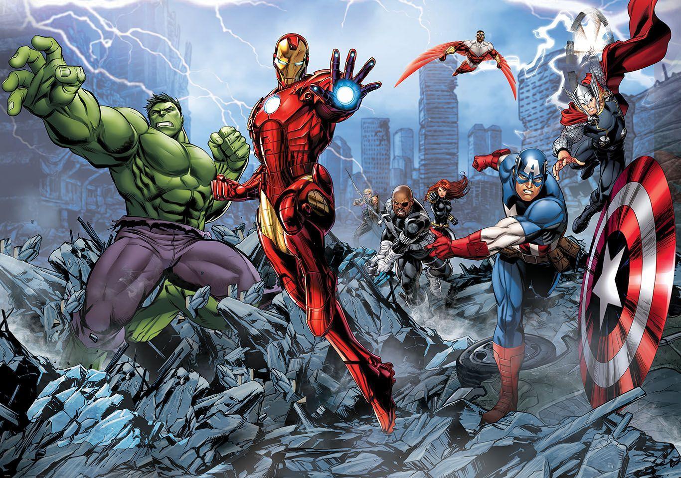 1366x959 Avengers Cartoon Wallpaper