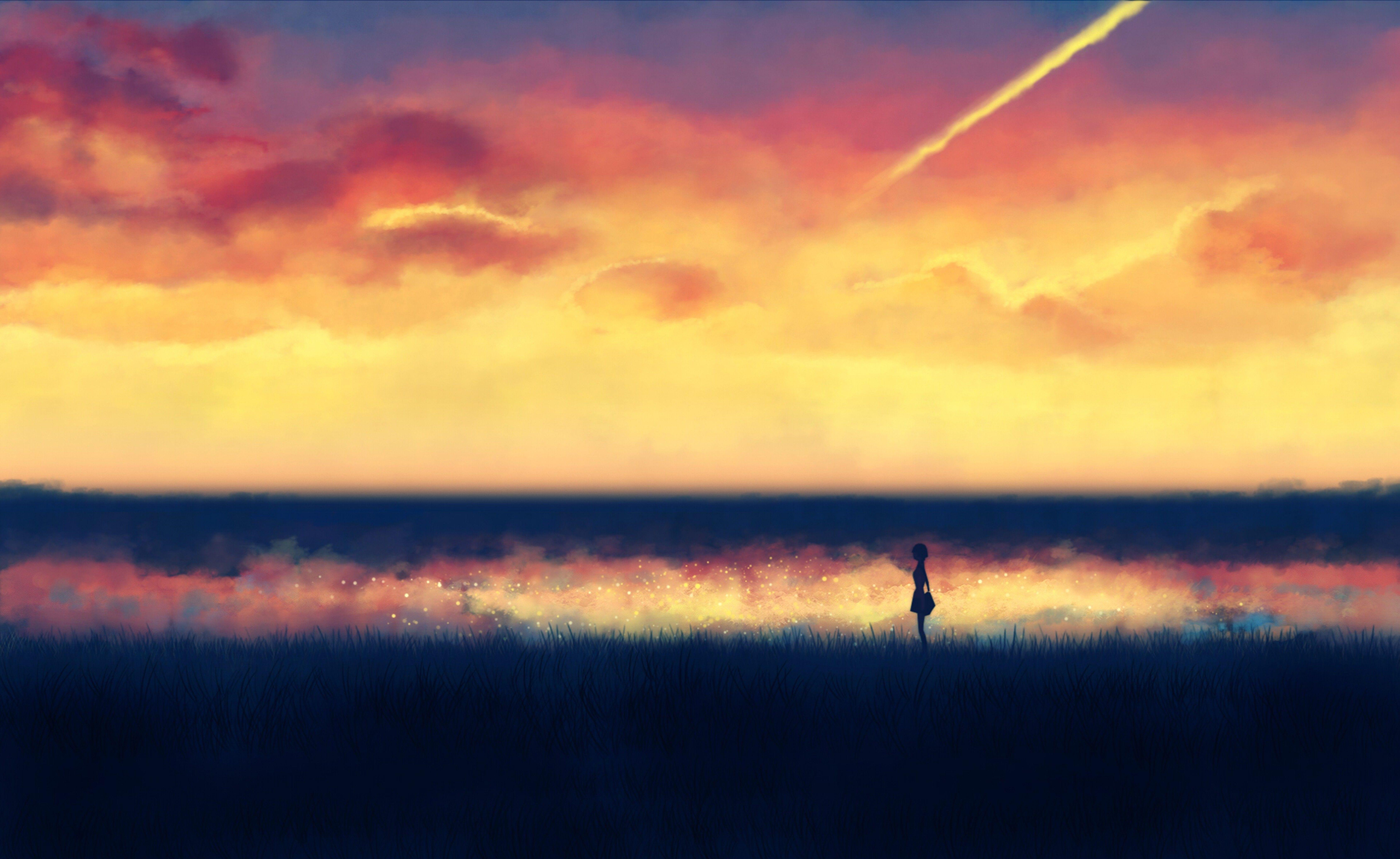 6750x4143 Phone Chill Anime Wallpaper
