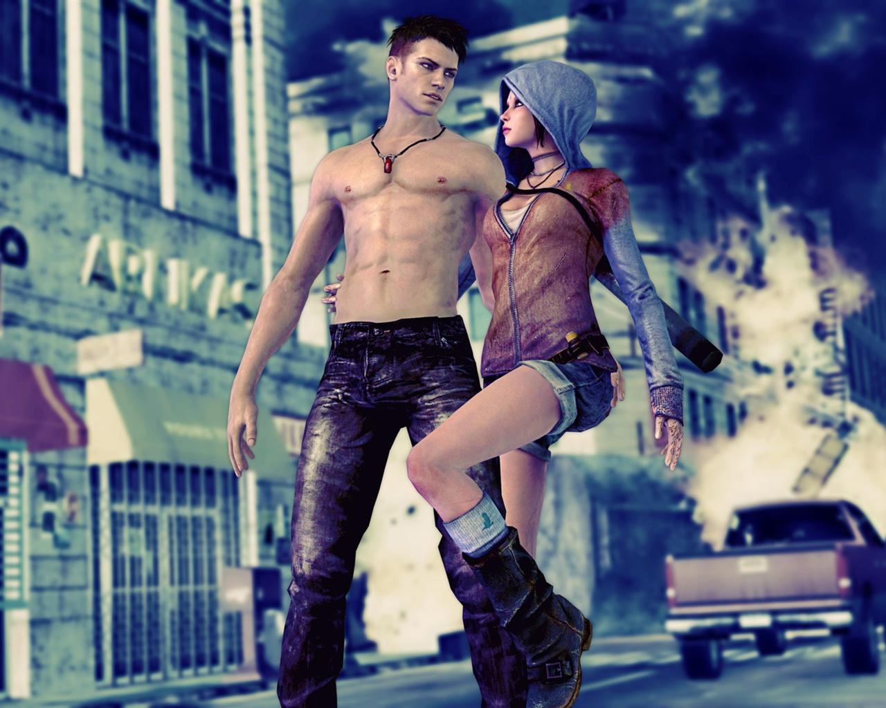 1280x1024 Wallpaper DmC, Devil May Cry boy with girl 1920x1080 Full HD 2K Picture, Image