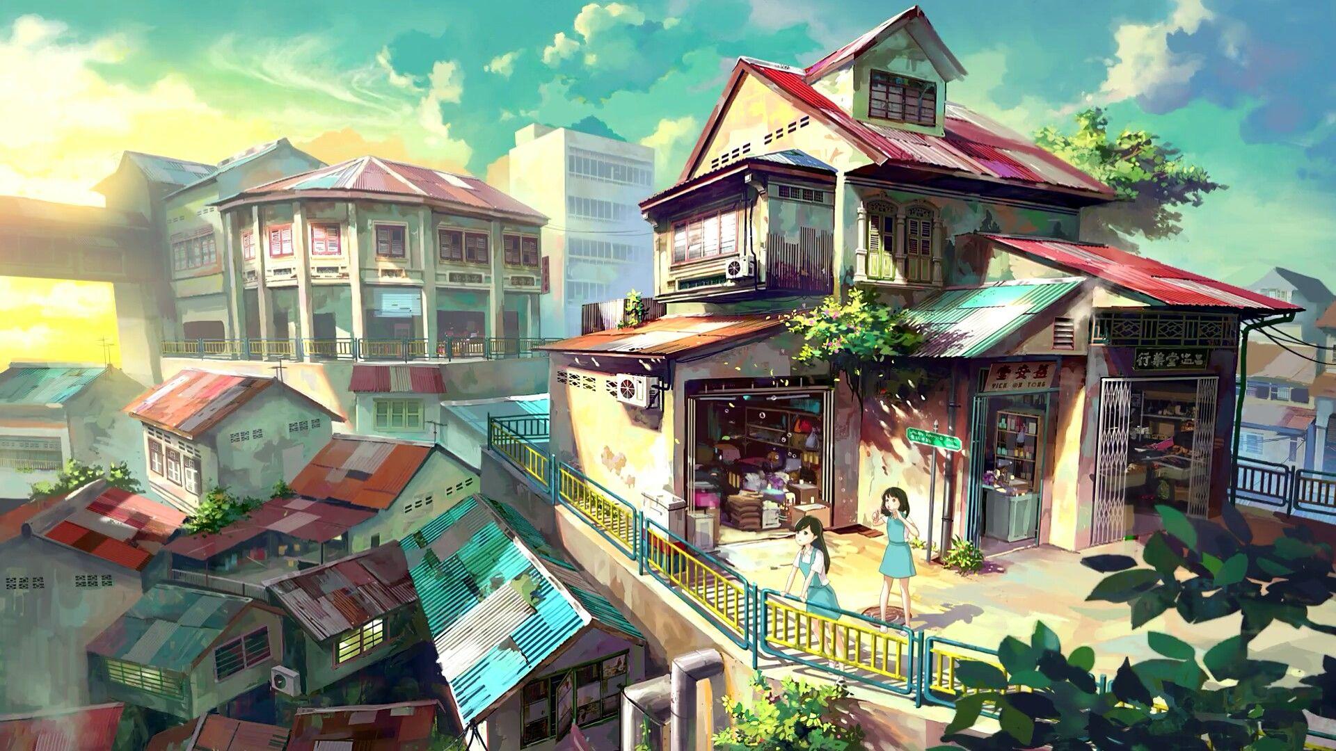 Anime Town Wallpapers Top Free Anime Town Backgrounds WallpaperAccess